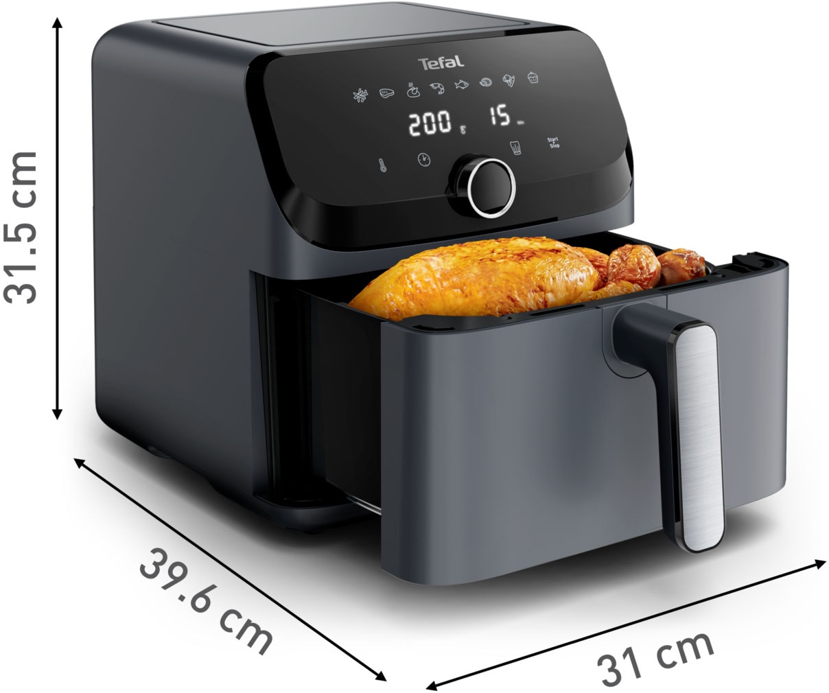 Tefal Heißluftfritteuse »Tefal EY855B Easy Fry Mega Heißluftfritteuse«, 2020 W, 8 voreingestellte Programme, extragroßes Fassungsvermögen, EY855B