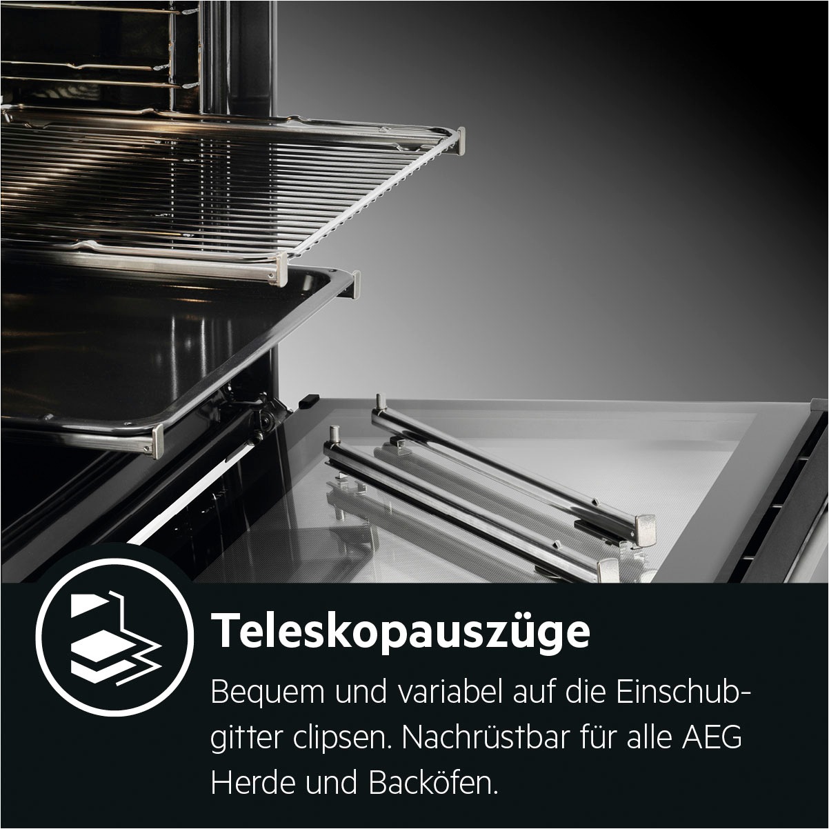 AEG Induktions Herd-Set »EPE55526BM 940321398«, Pyrolyse-Selbstreinigung