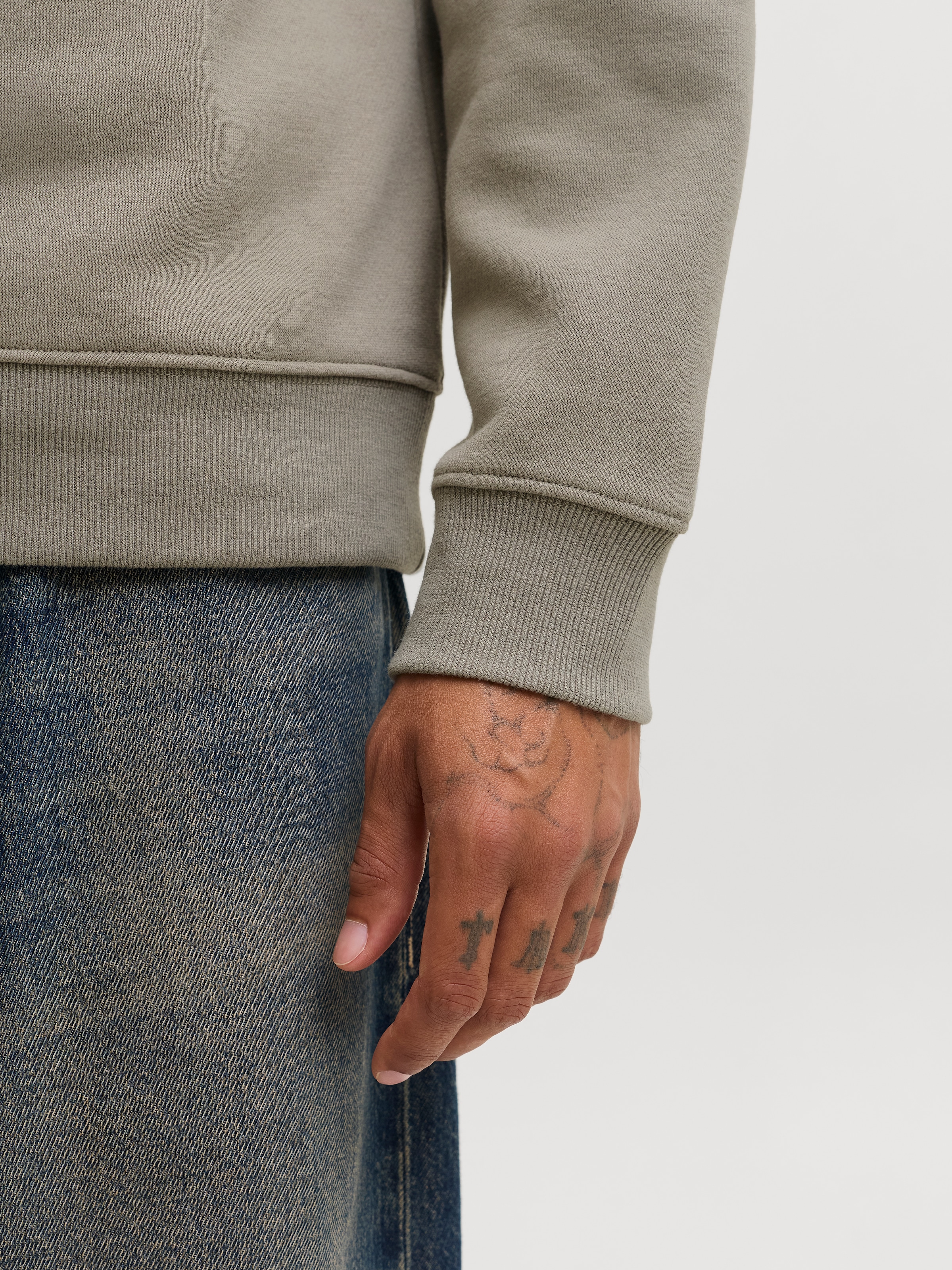 Jack & Jones Kapuzensweatshirt »JJBENSON SWEAT HOOD«, Materialmix, regular fit
