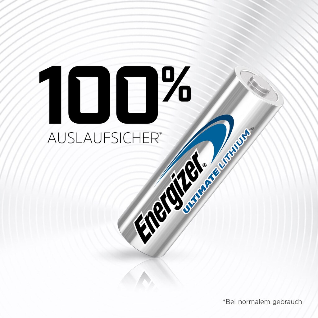 Energizer Batterie »4 Stück Ultimate Lithium Mignon (AA)«, (4 St.)