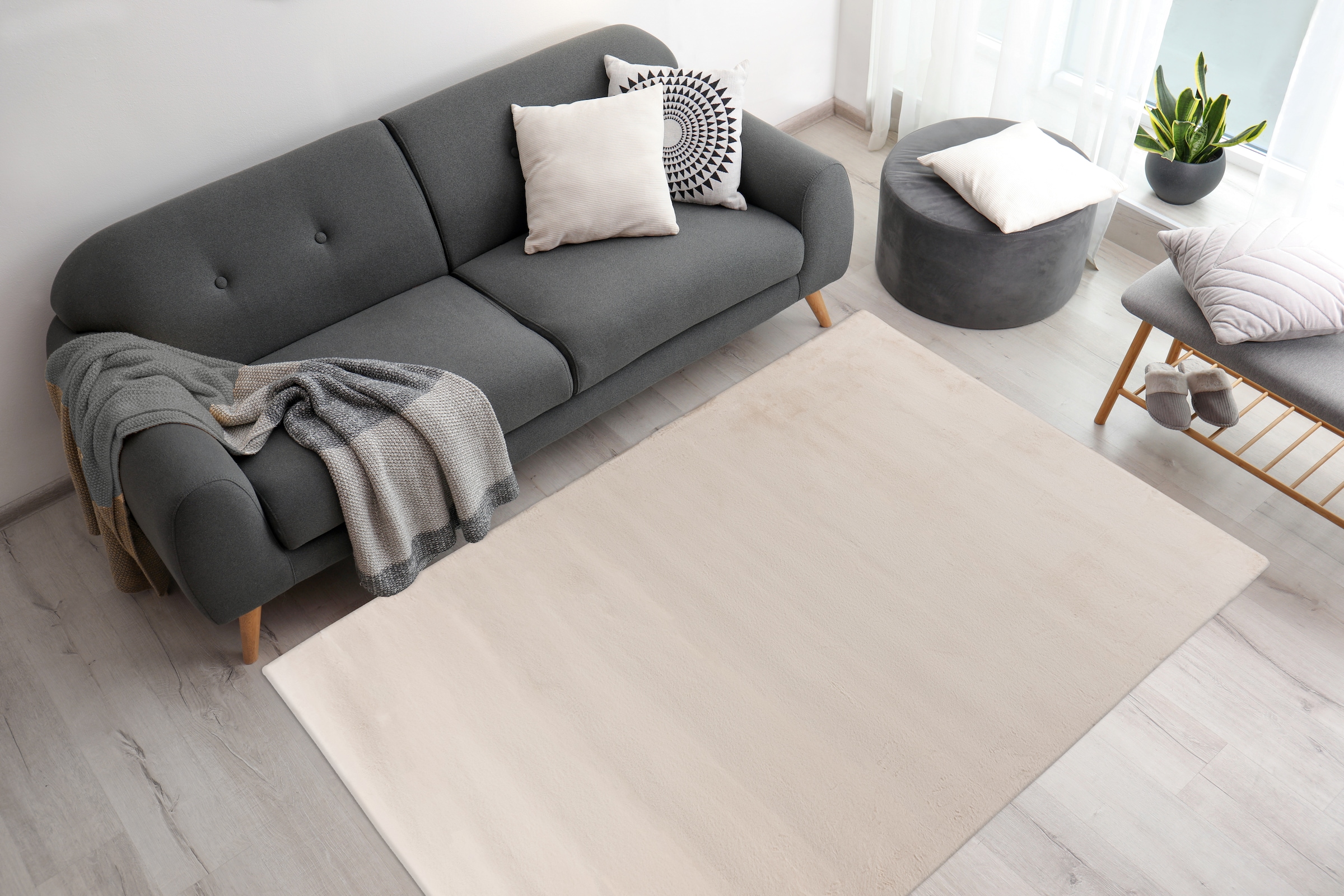 me gusta Teppich »Rabbit Prime 125« rechteckig 18 mm Höhe Kaninchenfell Haptik, flauschig weich, geeignet für  Fußbodenheizung