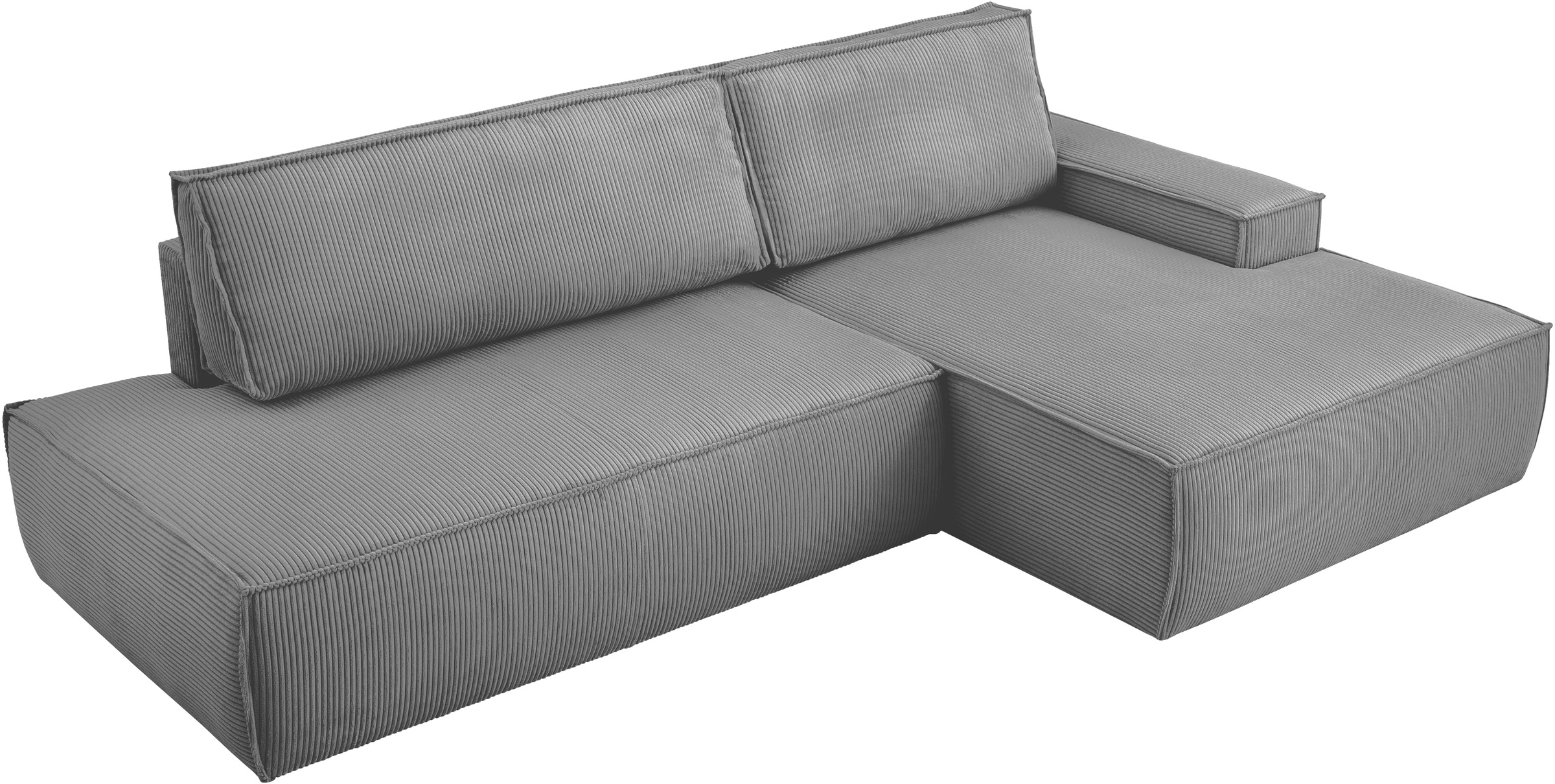 Home affaire Ecksofa »SHERWOOD,  Schlafsofa in L-Form offen (275cm), Cord, Leinenoptik« Schlaffunktion und Bettkasten, Kedernaht, hoher Sitz- & Liegekomfort,