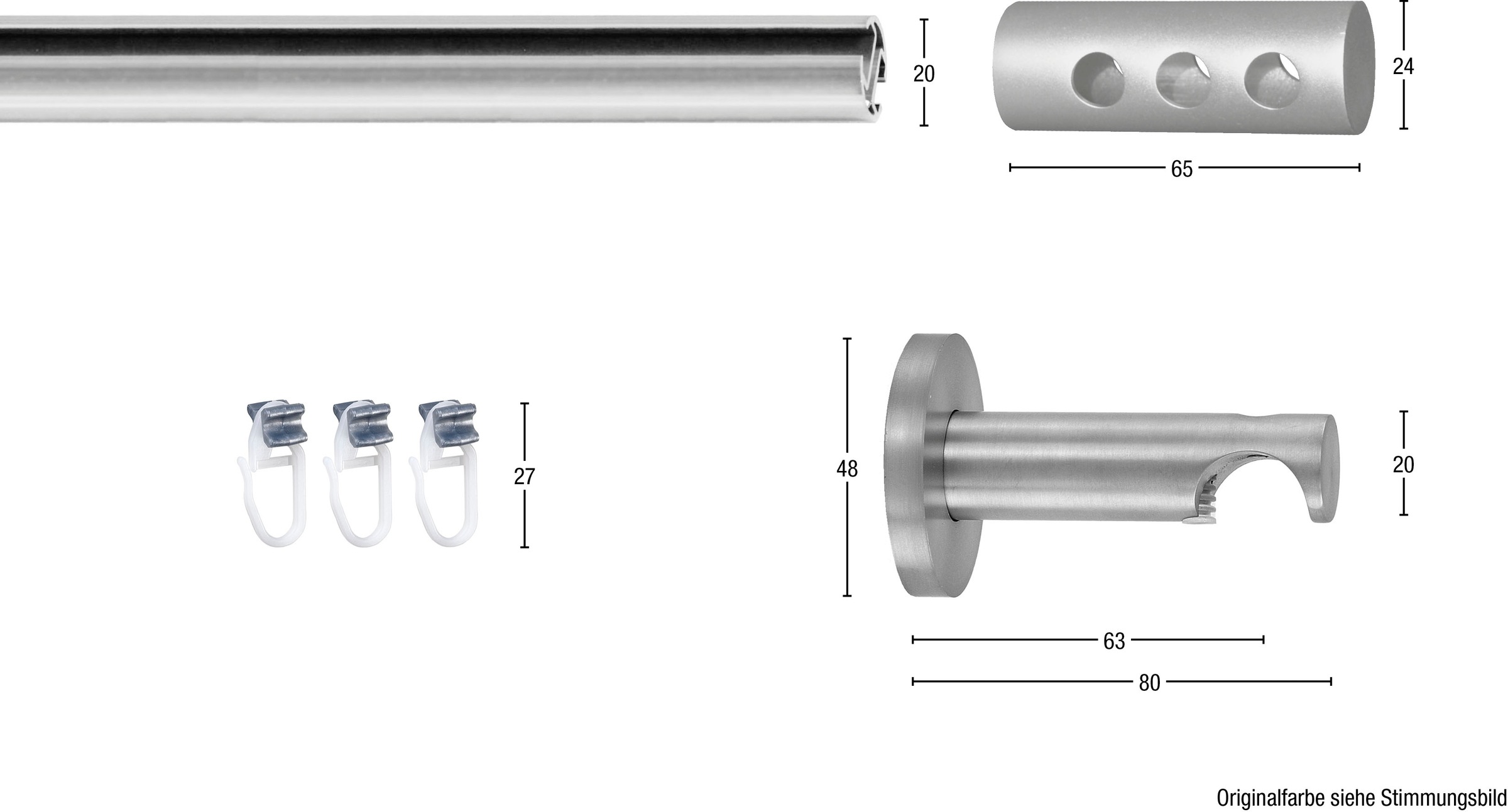 GARESA Gardinenstange »EASY« Ø 20 mm 1 läufig-läufig Wunschmaßlänge