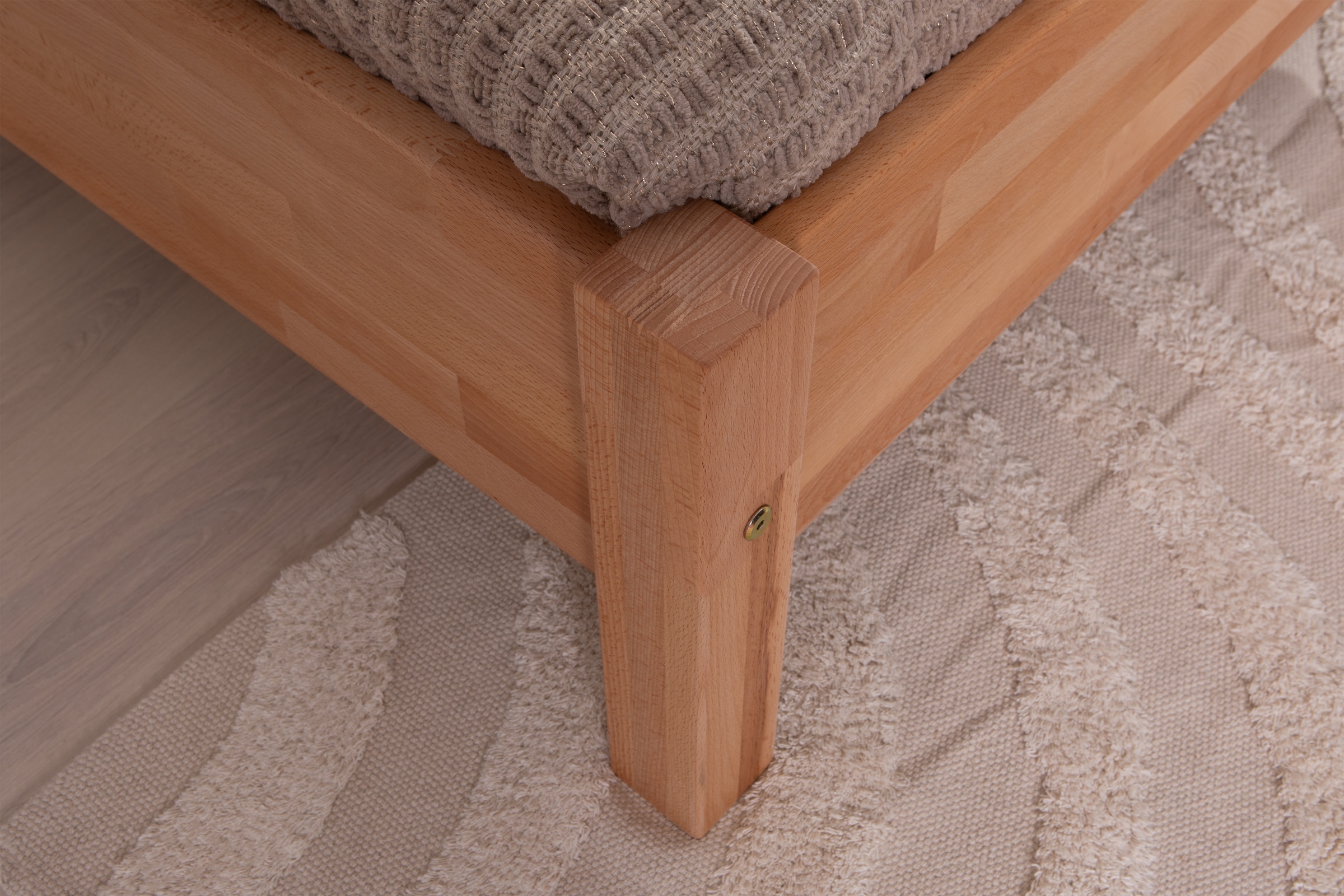 Ticaa Massivholzbett »Merci« Doppelbett, aus Buche Massivholz, inkl. Rollrost