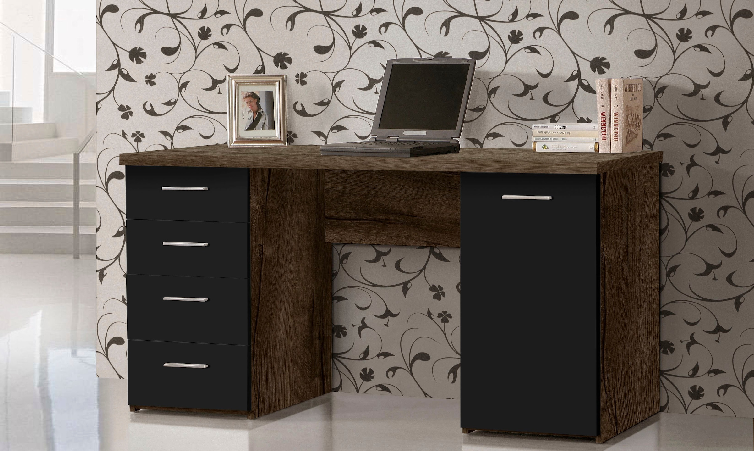 FORTE Schreibtisch »Netta«, Breite 145 cm, mit Schubladen
