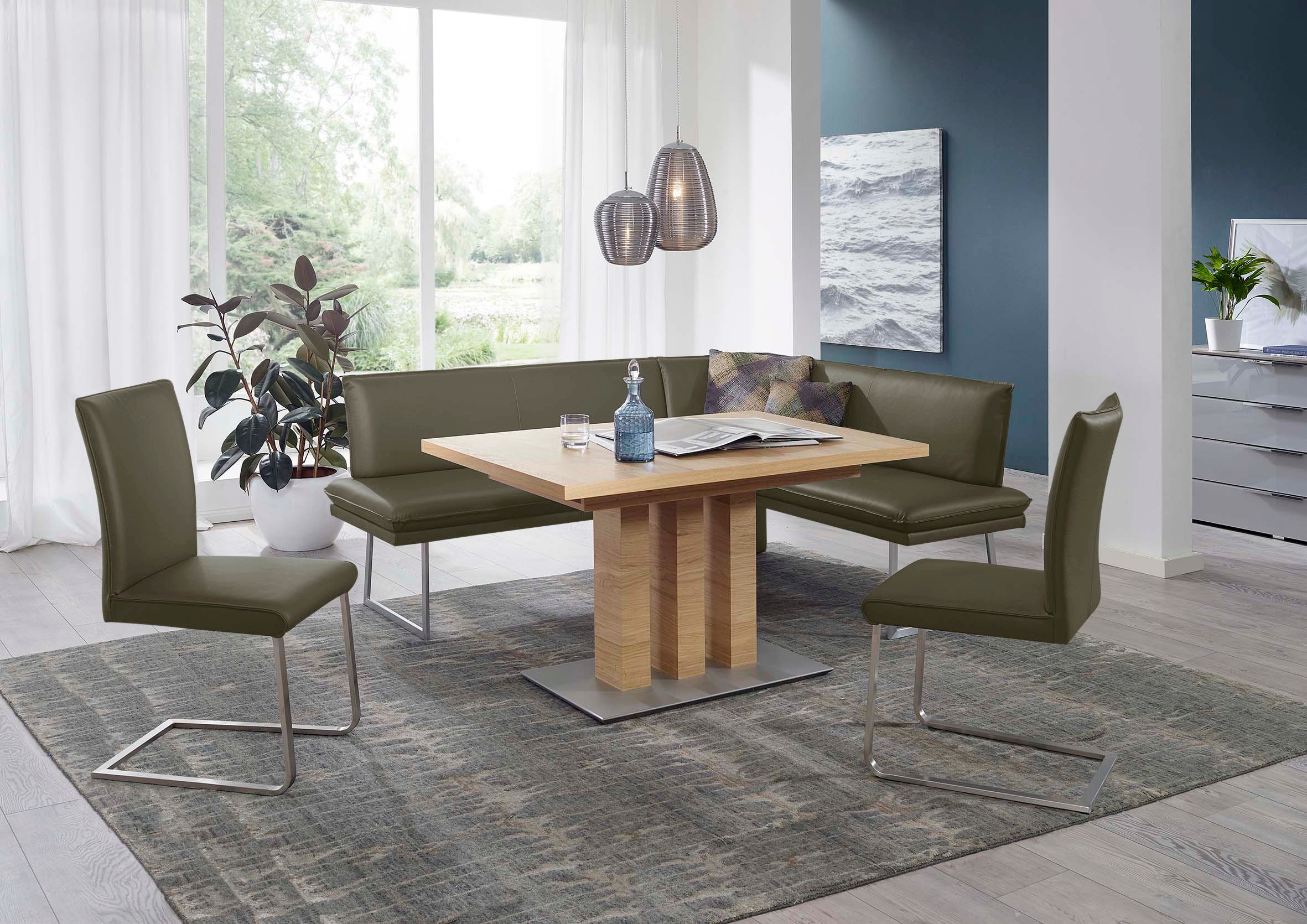 K+W Komfort & Wohnen Essgruppe »Santos III« 4 Stk. tlg. gepolsterte Eckbank und Stühle, langer Schenkel rechts oder links