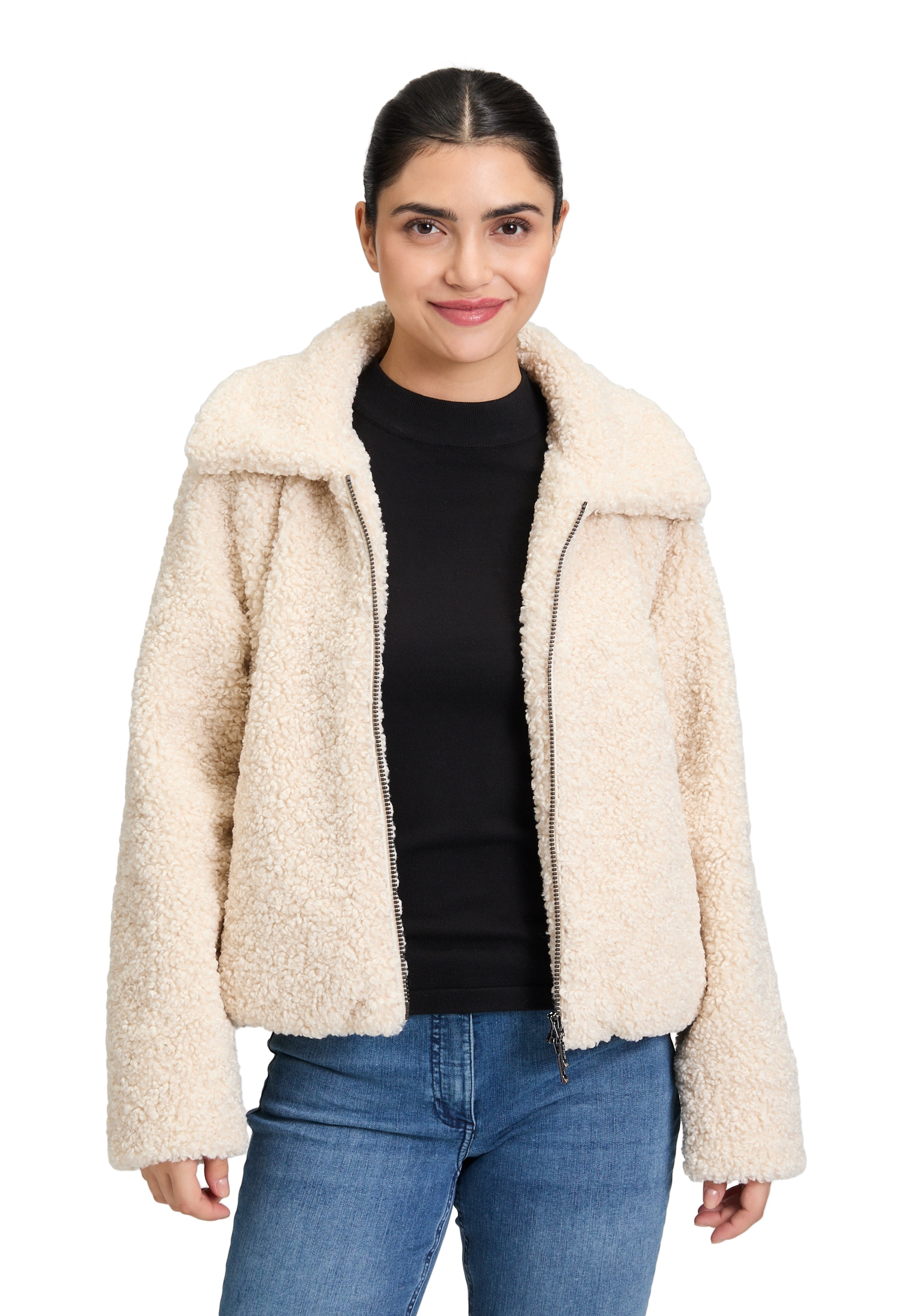Amber & June Plüschjacke »Plüschjacke mit abnehmbarem Westenteil«