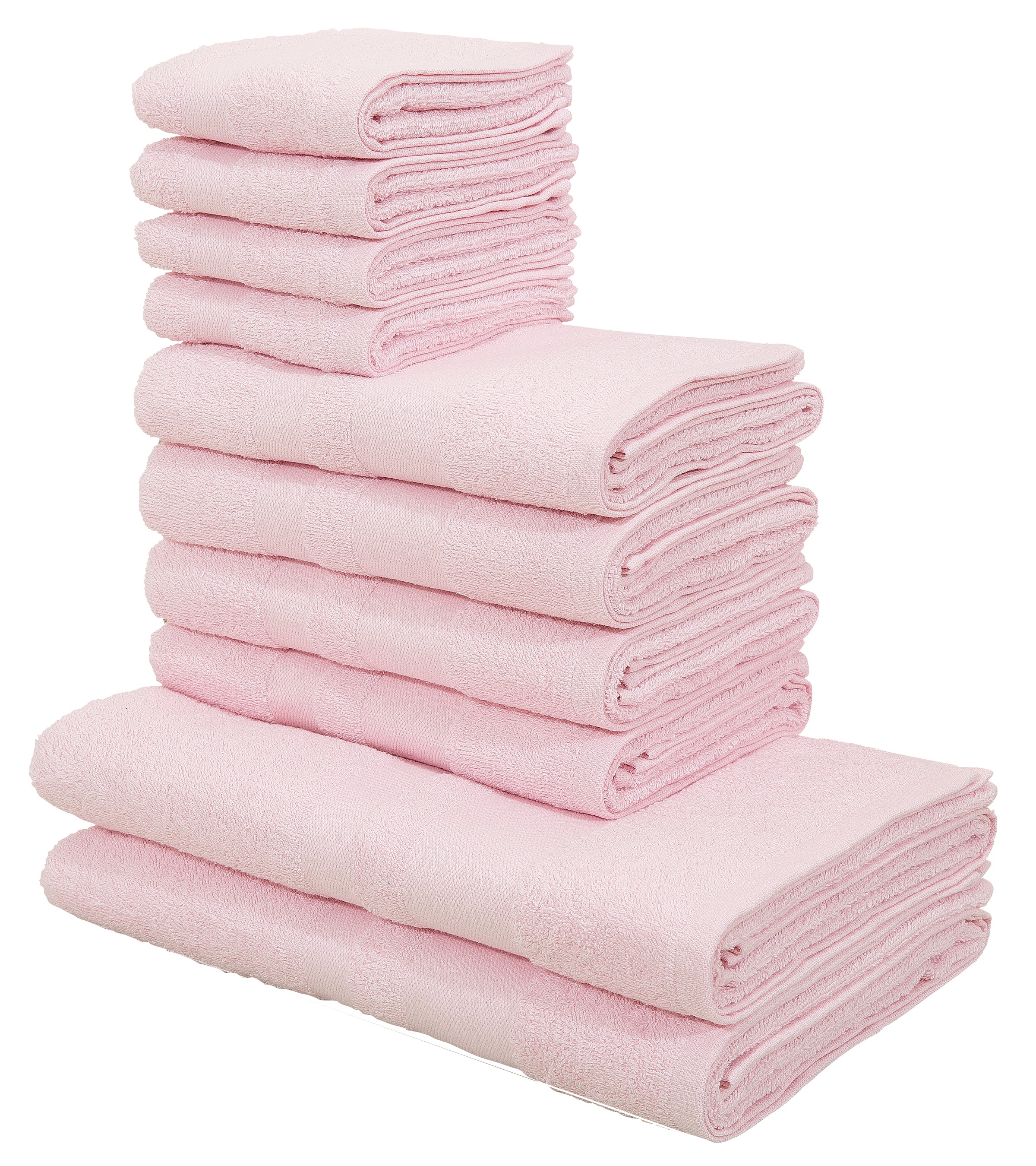 my home Handtuch Set »Vanessa«, Set, 10 tlg., Walkfrottee, mit abgesetzter Bordüre