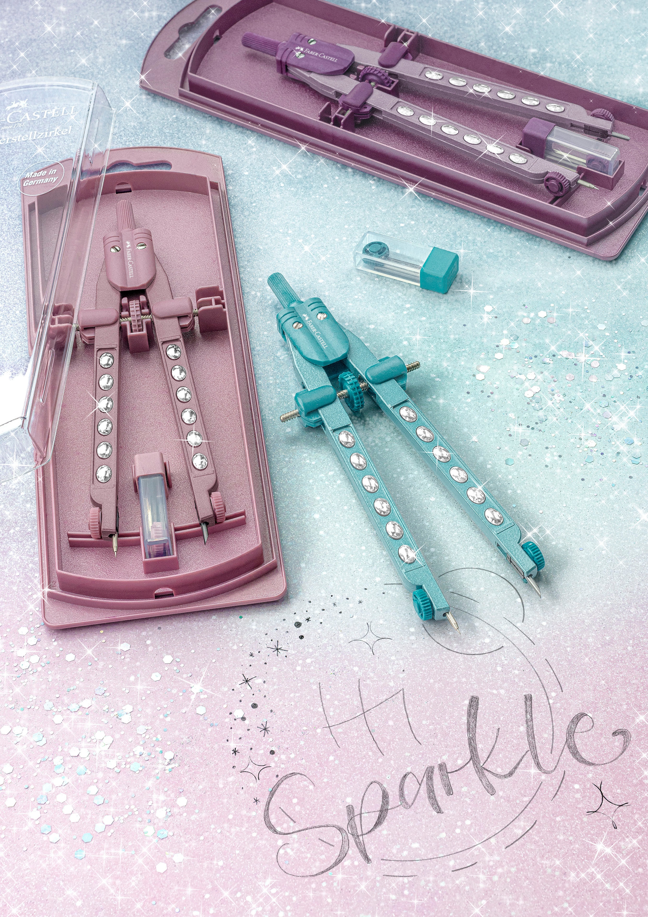 Faber-Castell Zirkel »Schnellverstellzirkel Factory Sparkle« Lieferung erfolgt farblich Variante nicht wählbar!