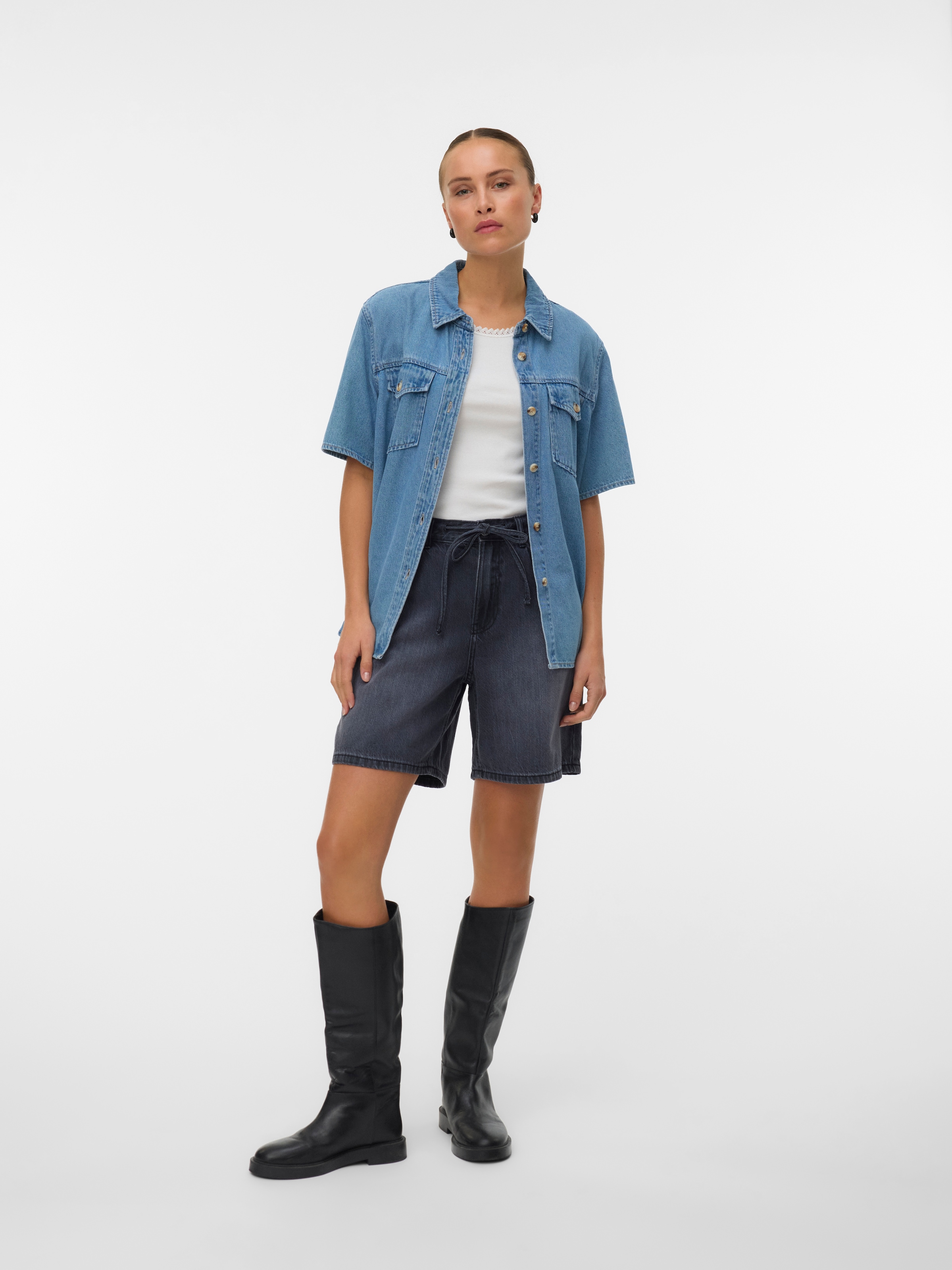 Vero Moda Jeansbluse »VMSIGGA SS CLR DENIM SHIRT« Baumwollmischung, regular fit