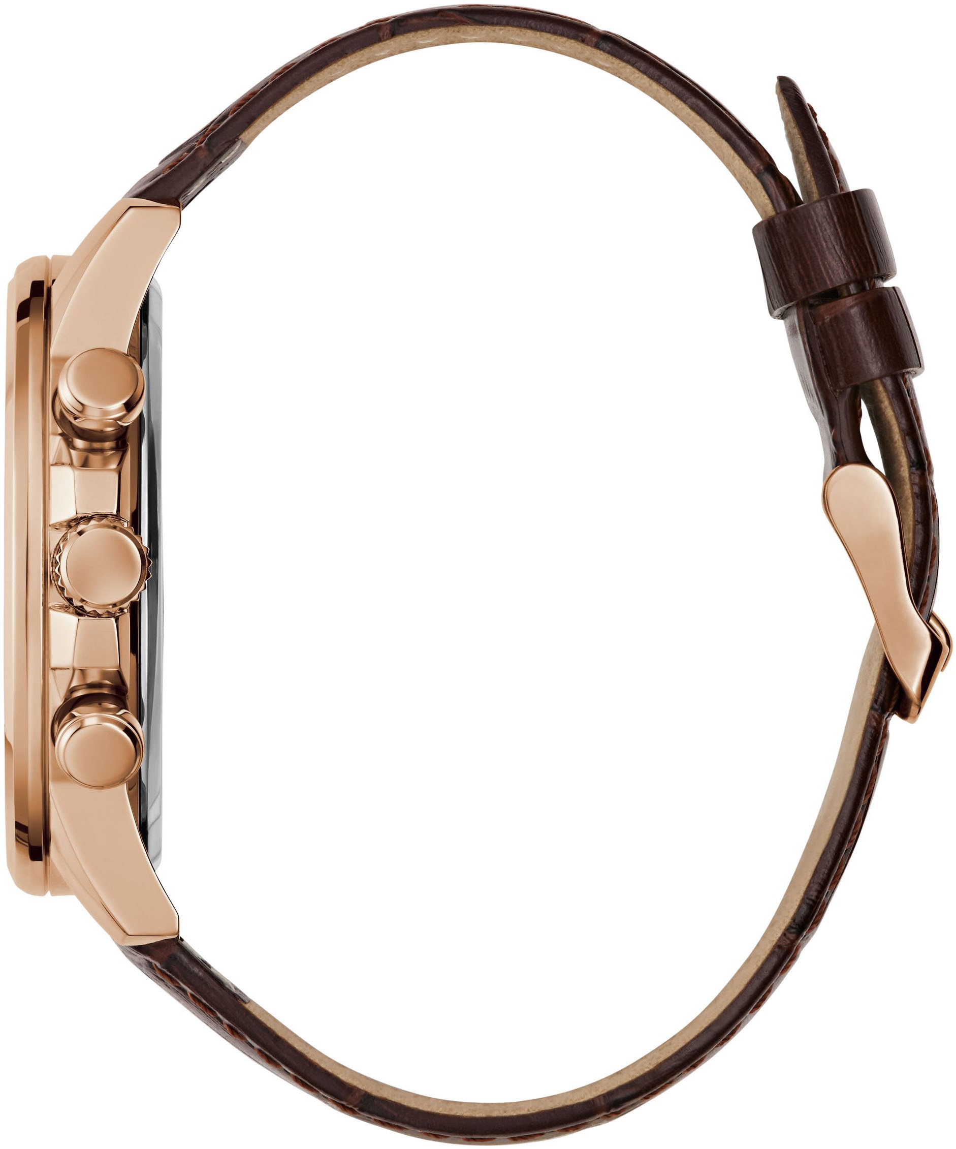 Guess Multifunktionsuhr »WALKER« Quarzuhr, Armbanduhr, Herrenuhr, Datum, Wochentag, Lederarmband