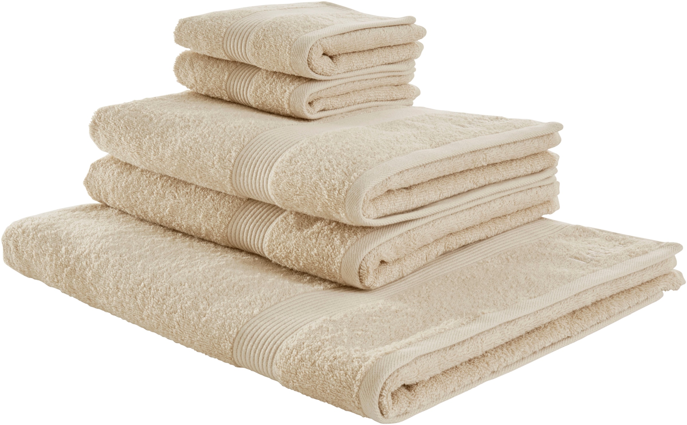 100% Baumwolle LeGer kaufen teiliges Handtuchset Walkfrottee, by Logobordüre, Handtuch 5 Set Gercke mit 5 OTTO tlg., bei »Maike«, einfarbiges Lena Home