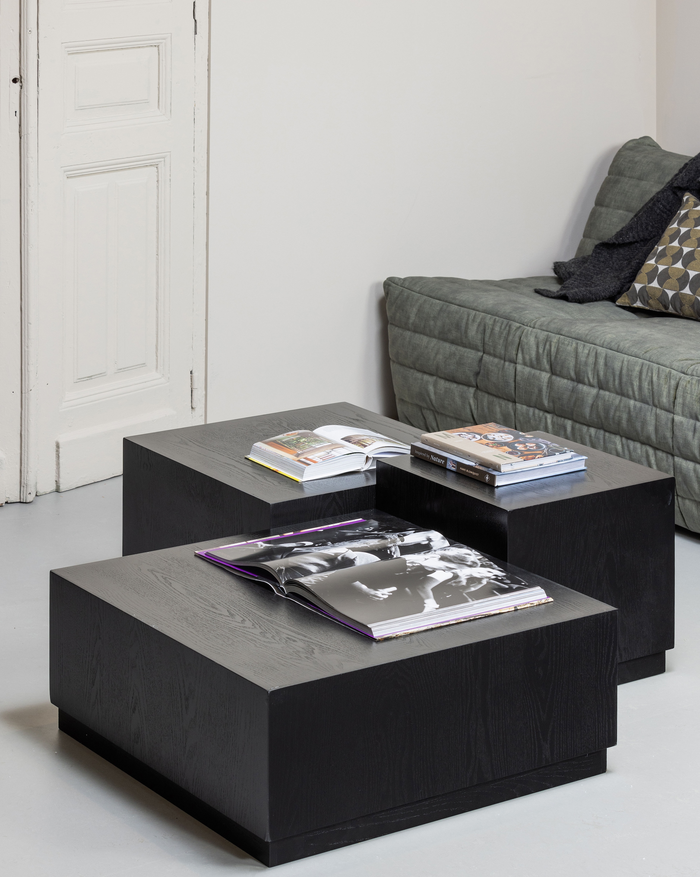 WOOOD Beistelltisch »Pim 3-tlg. aus MDF, stapelbar 40x40 / 55x55 / 70x70 cm« Drei Einheiten ineinander stapelbar, Hohlkonstruktion, schutzlackiert