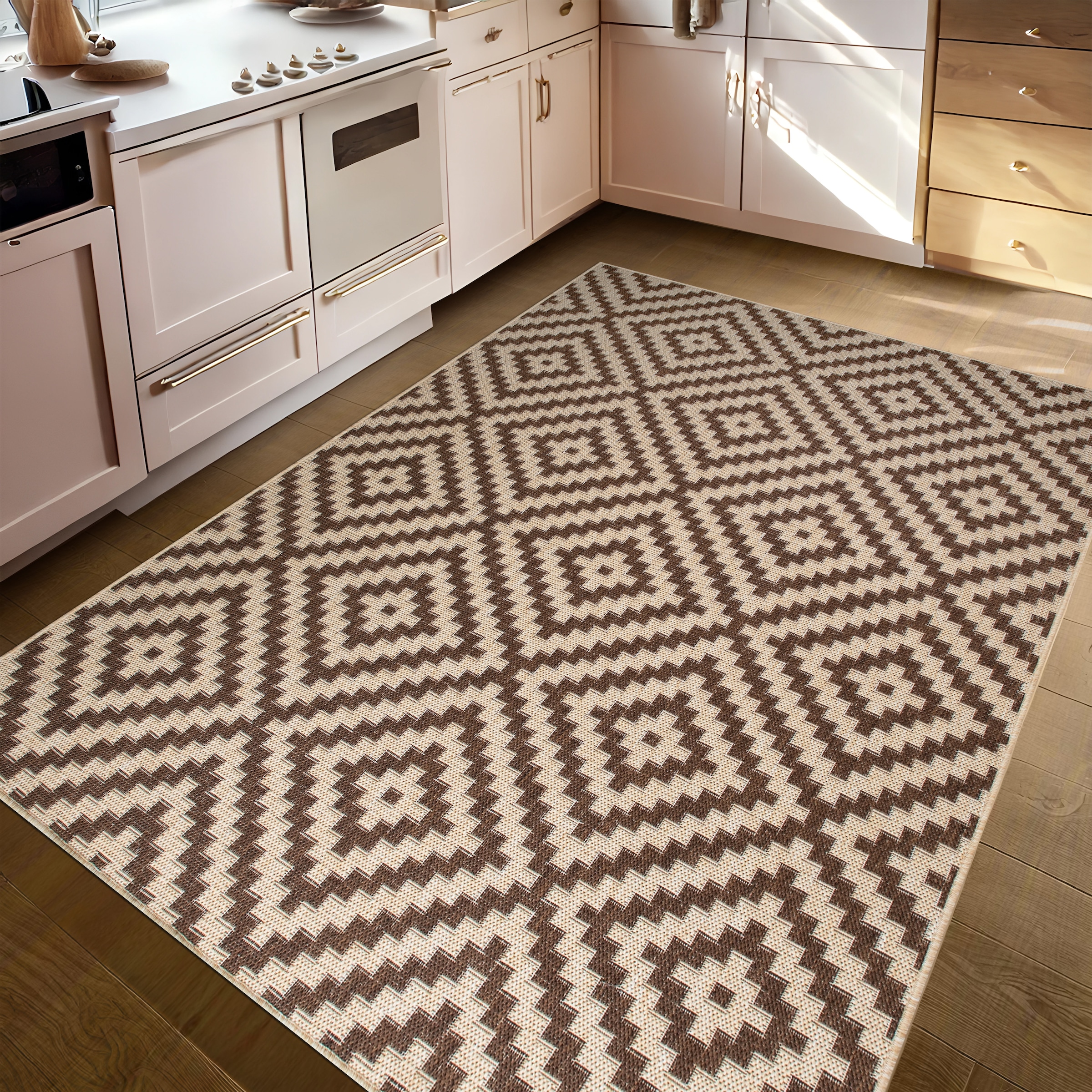 OTTO home Teppich »Cordoba auch als Läufer erhältlich« rechteckig 3 mm Höhe In- und Outdoor geeignet, Sisal-Optik, Wetterfest & UV-beständig, Boho