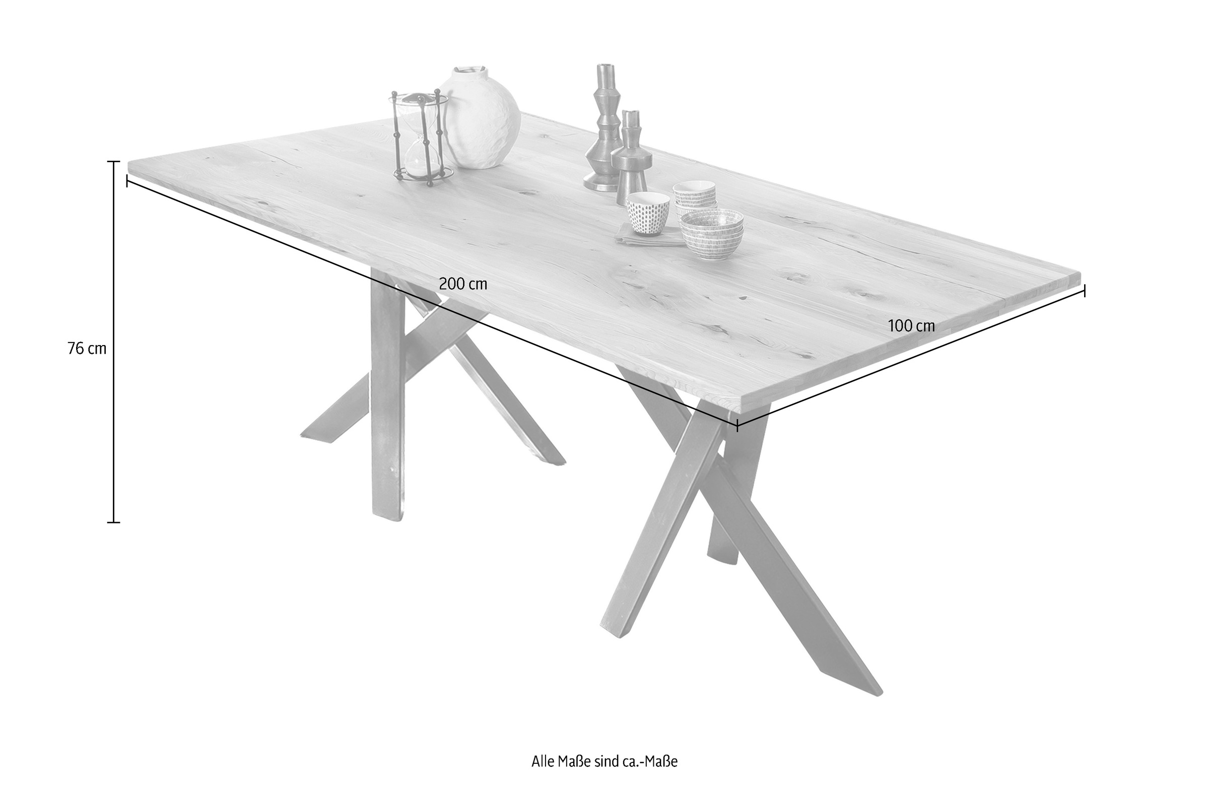 SIT Esstisch, Design-Gestell im industriellen Antiklook