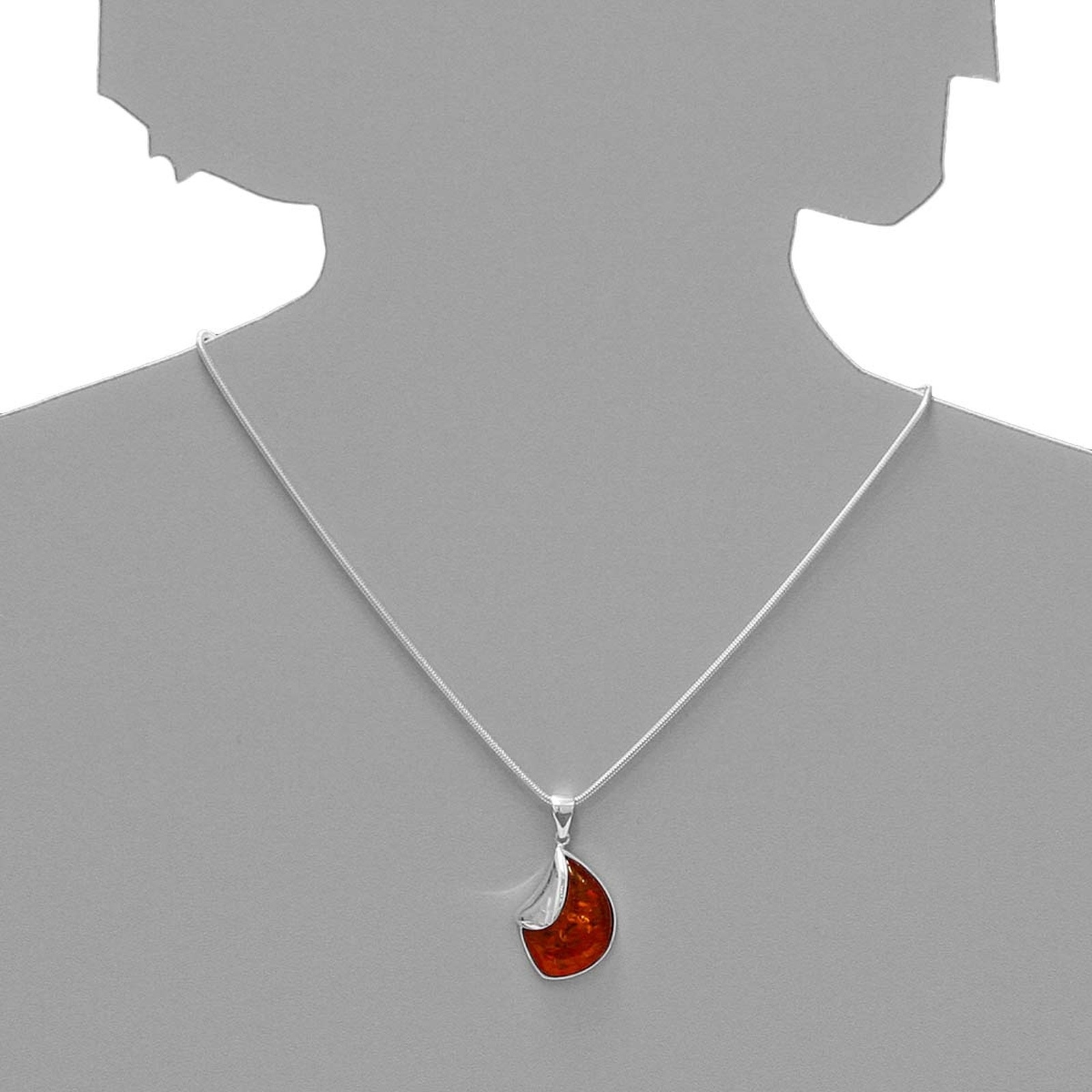 OSTSEE-SCHMUCK Kette mit Anhänger »- Jula 37 mm - Silber 925/000 - Bernstein«