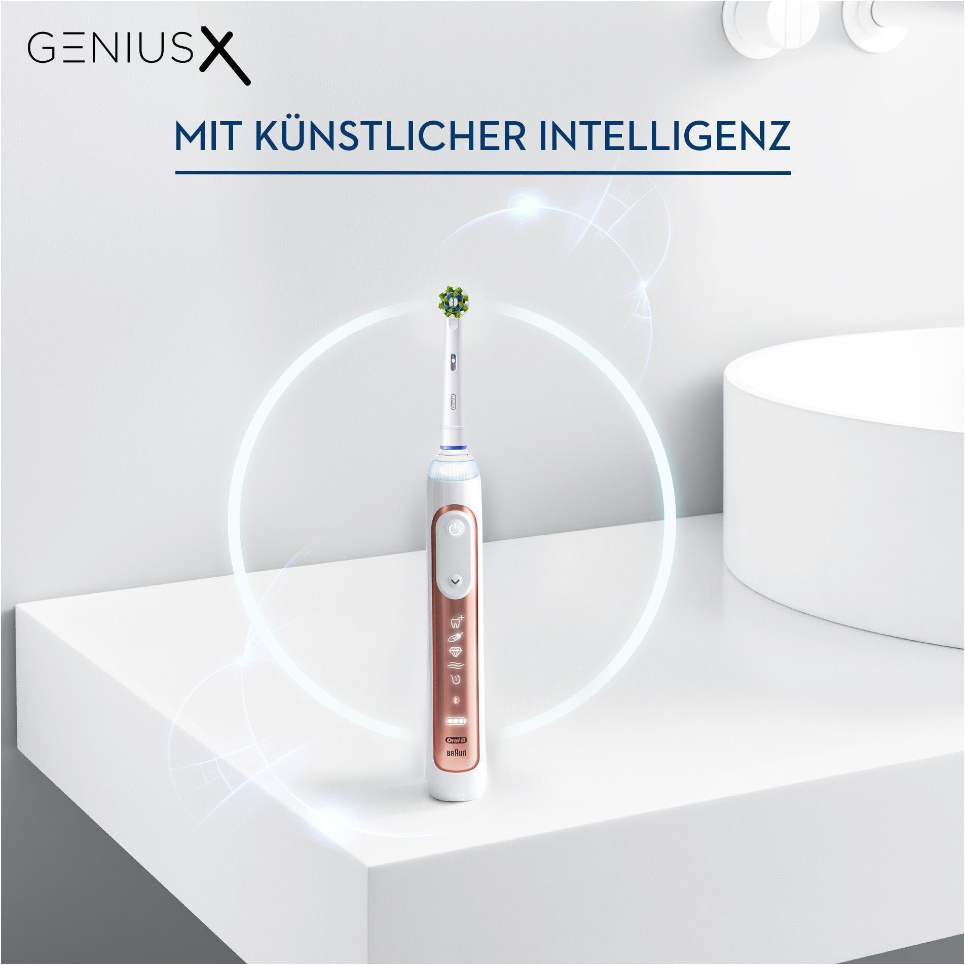 Oral-B Elektrische Zahnbürste »Genius X«, mit KI & Putztechnikerkennung, visuelle Andruckkontrolle, 6 Putzmodi
