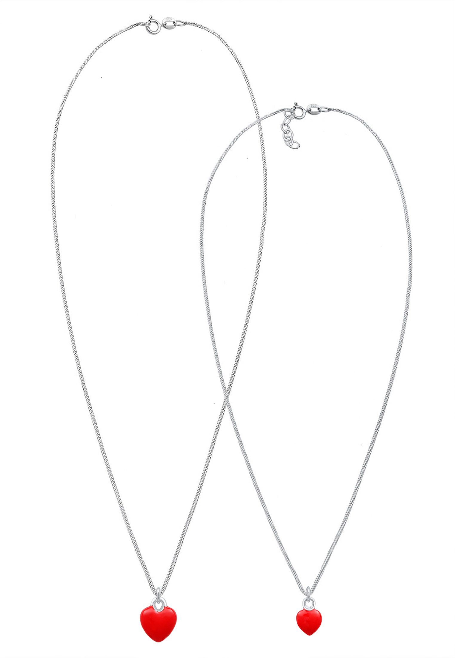 Elli Ketten-Set »Halskette Set Herz Mutter Kind Liebe Emaille 925 Silber«