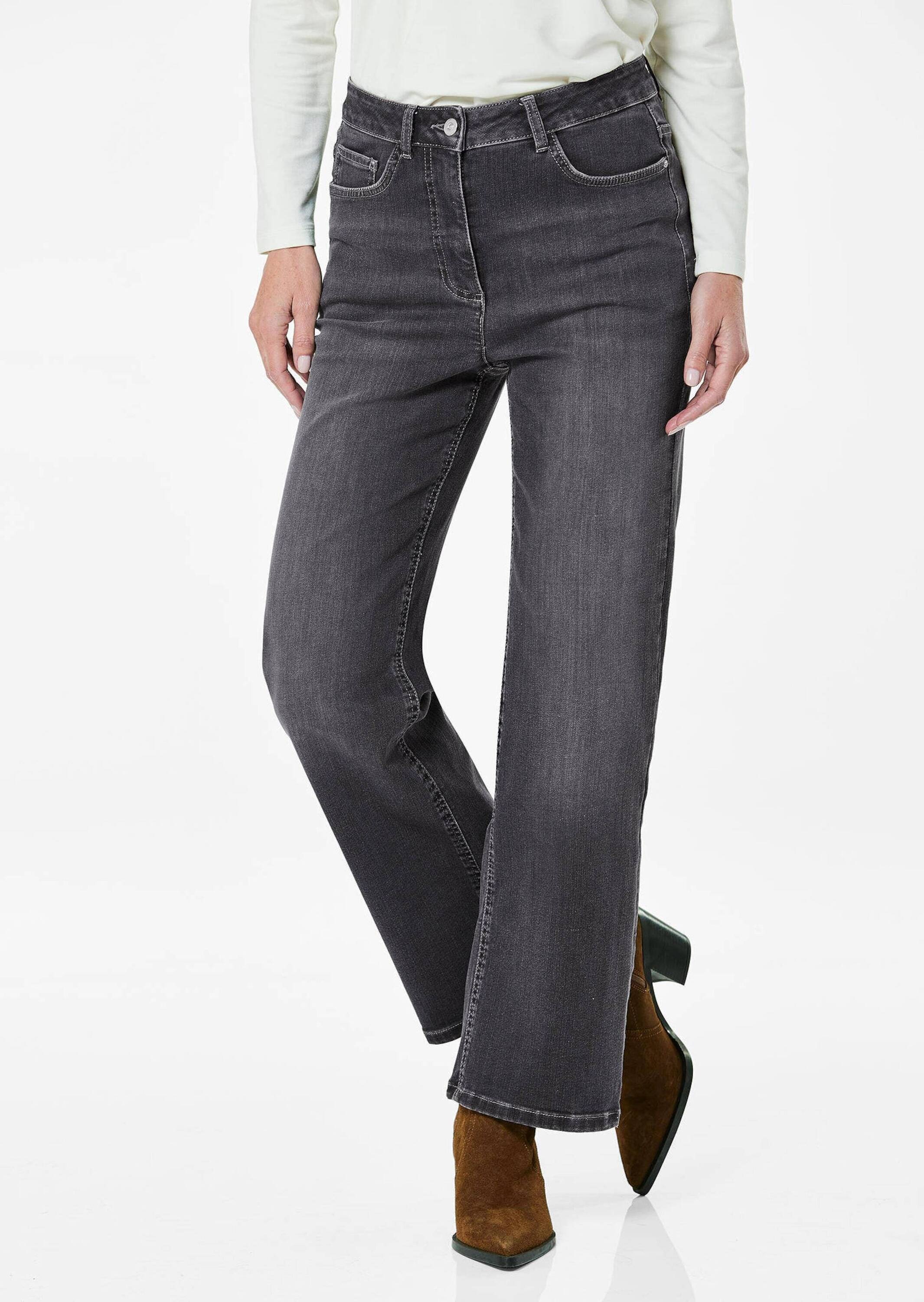 GOLDNER Stretch-Jeans »Kurzgröße Denim Jeans mit weitem Bein«