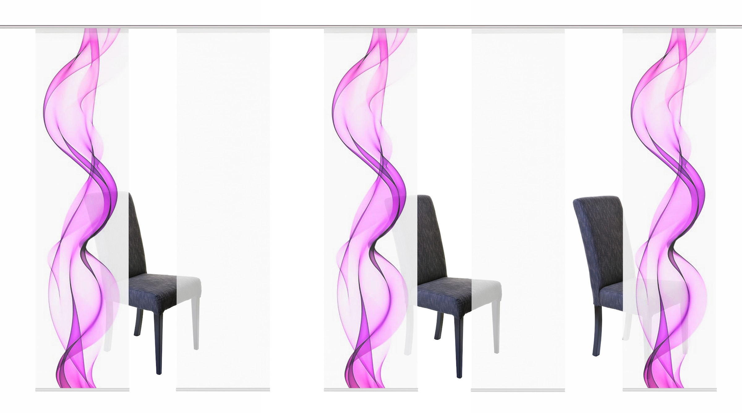 HOME WOHNIDEEN Schiebegardine »ALBERTA« Klettband 5 Stk. tlg. HxB: 245x60, Blickdicht, inkl. Befestigungszubehör