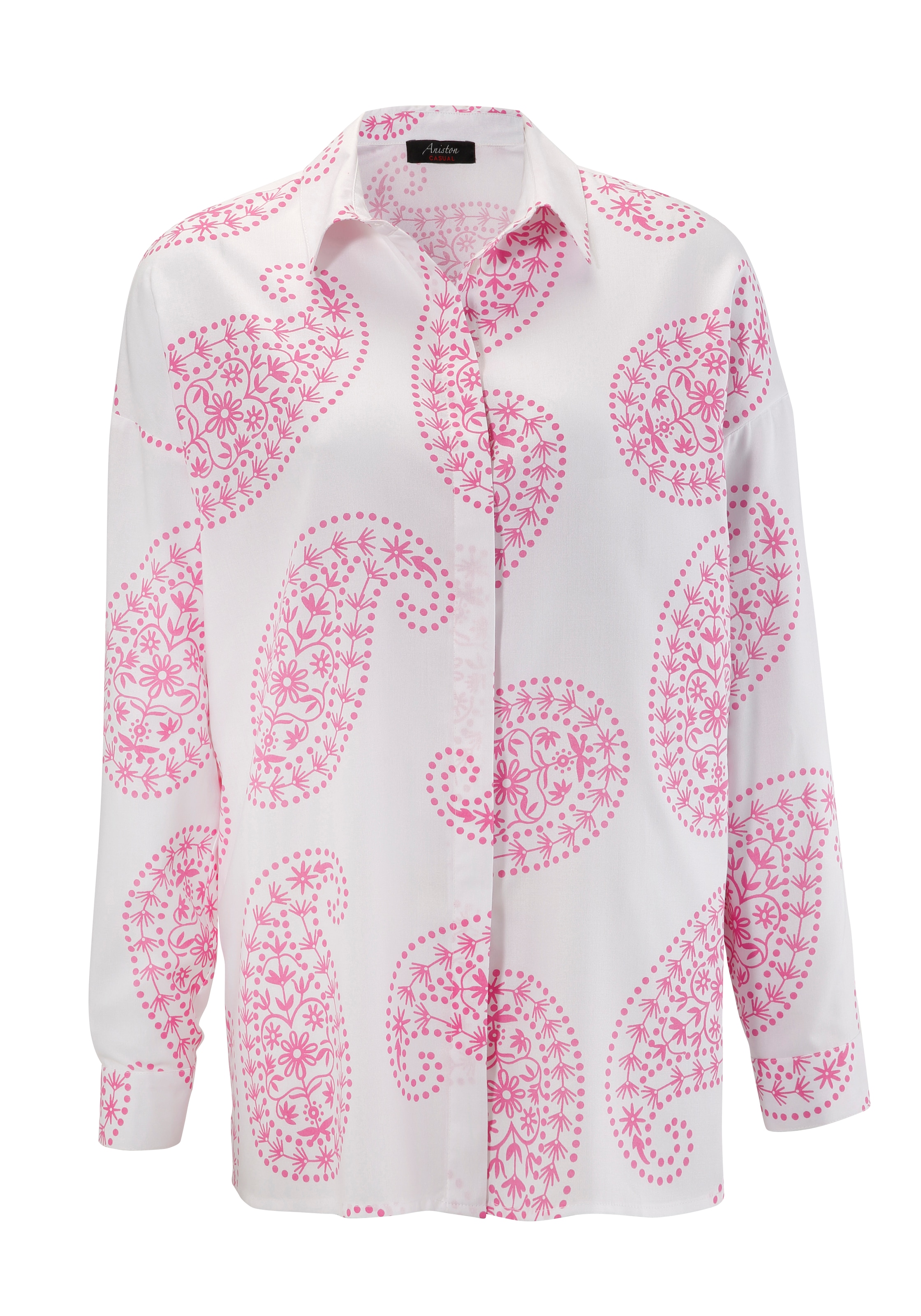 Hemdbluse, Shop Aniston OTTO bestellen Online im CASUAL mit großflächigem Paisley-Muster