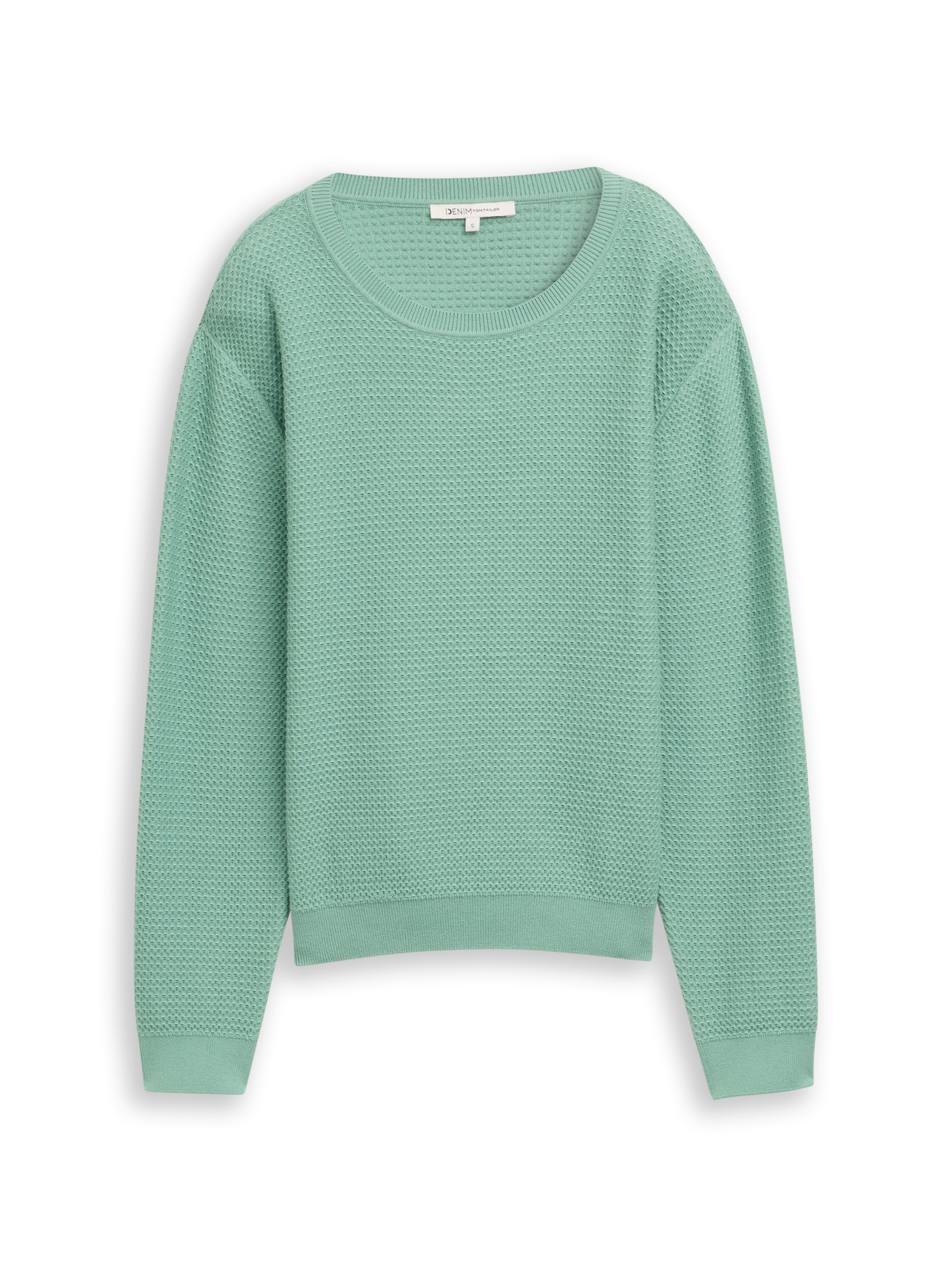 TOM TAILOR Denim Strickpullover mit Rippbündchen