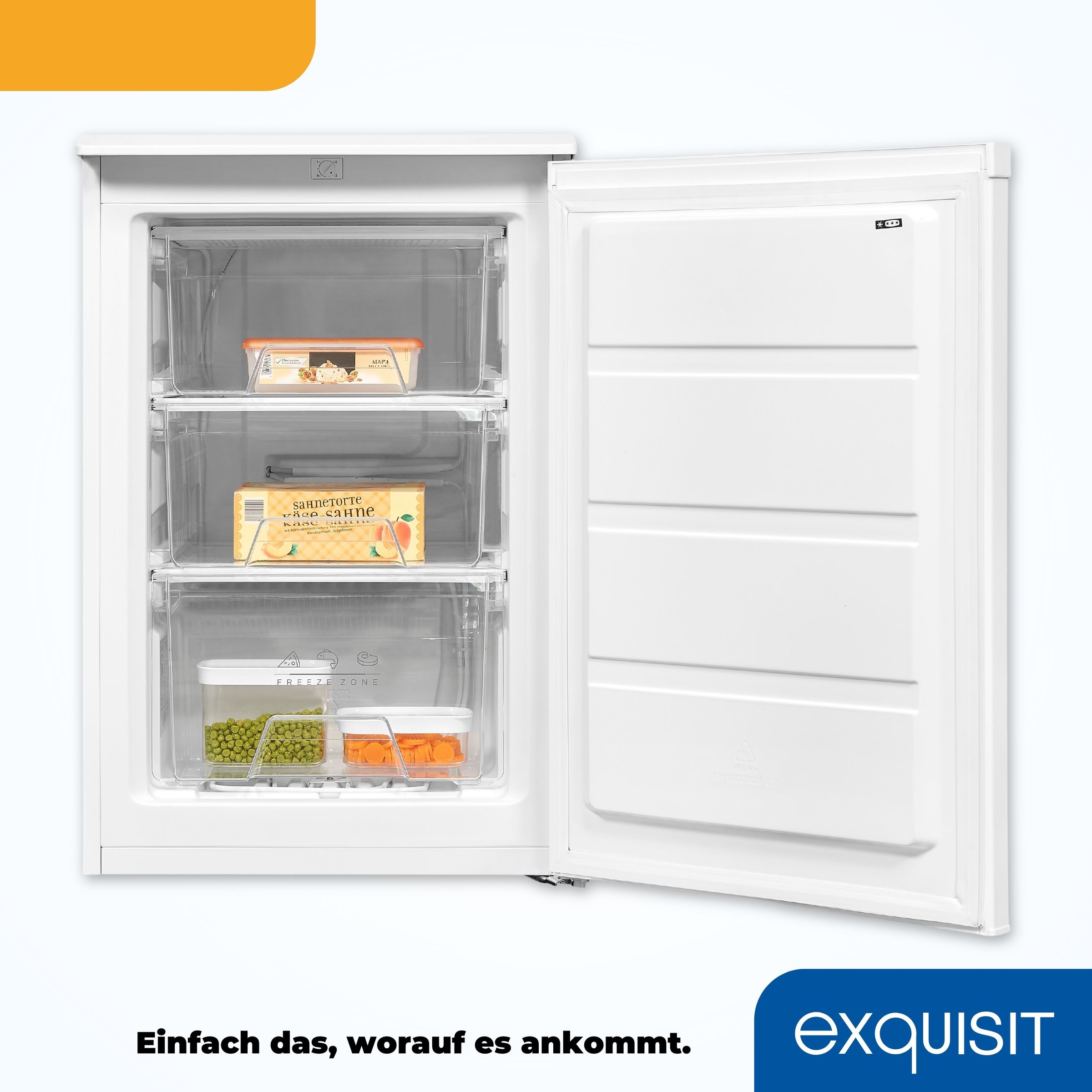 exquisit Gefrierschrank »GS80-030E weiss«, 84,5 cm hoch, 55,3 cm breit, Türanschlag wechselbar