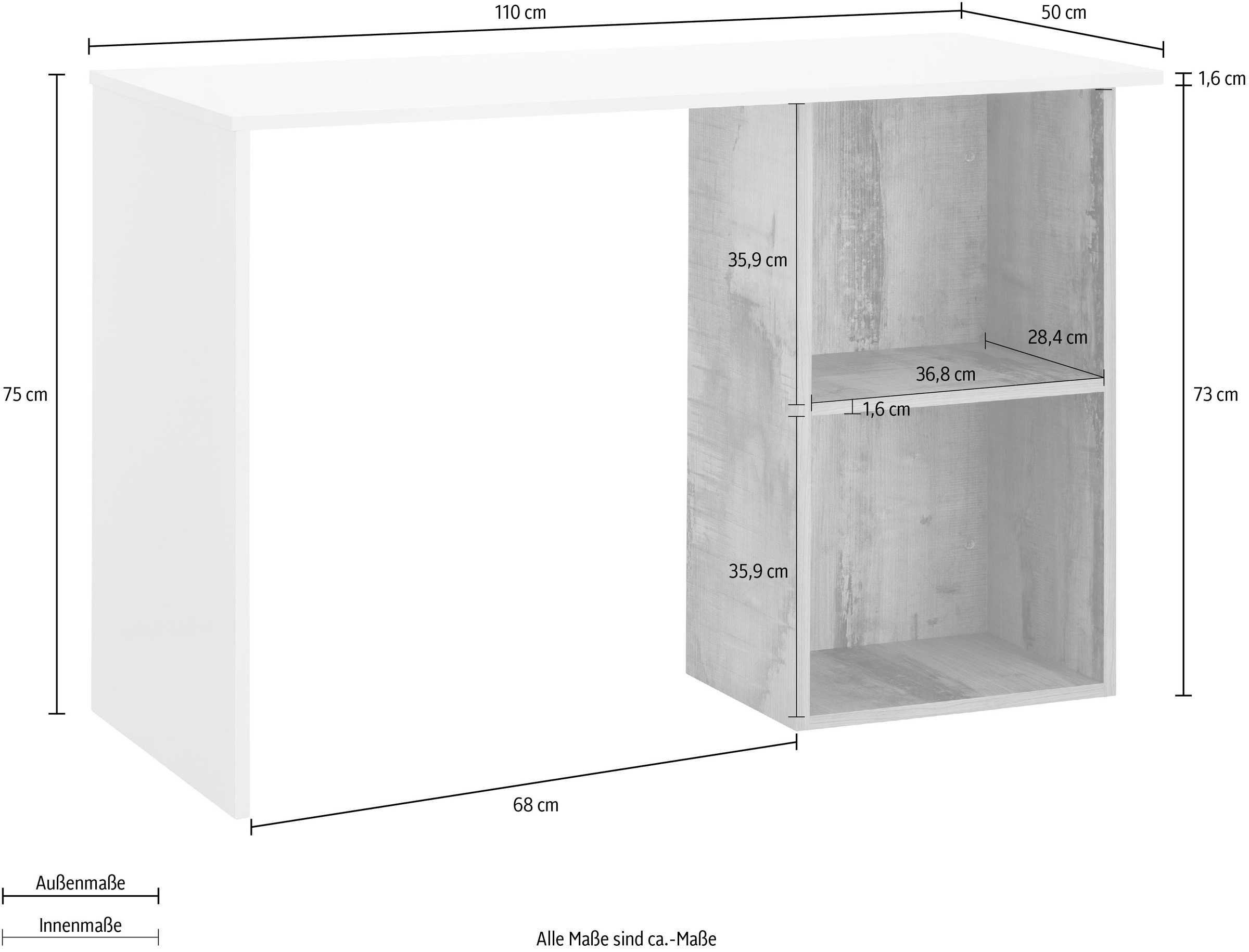 INOSIGN Schreibtisch »Conti«, Breite 110 cm