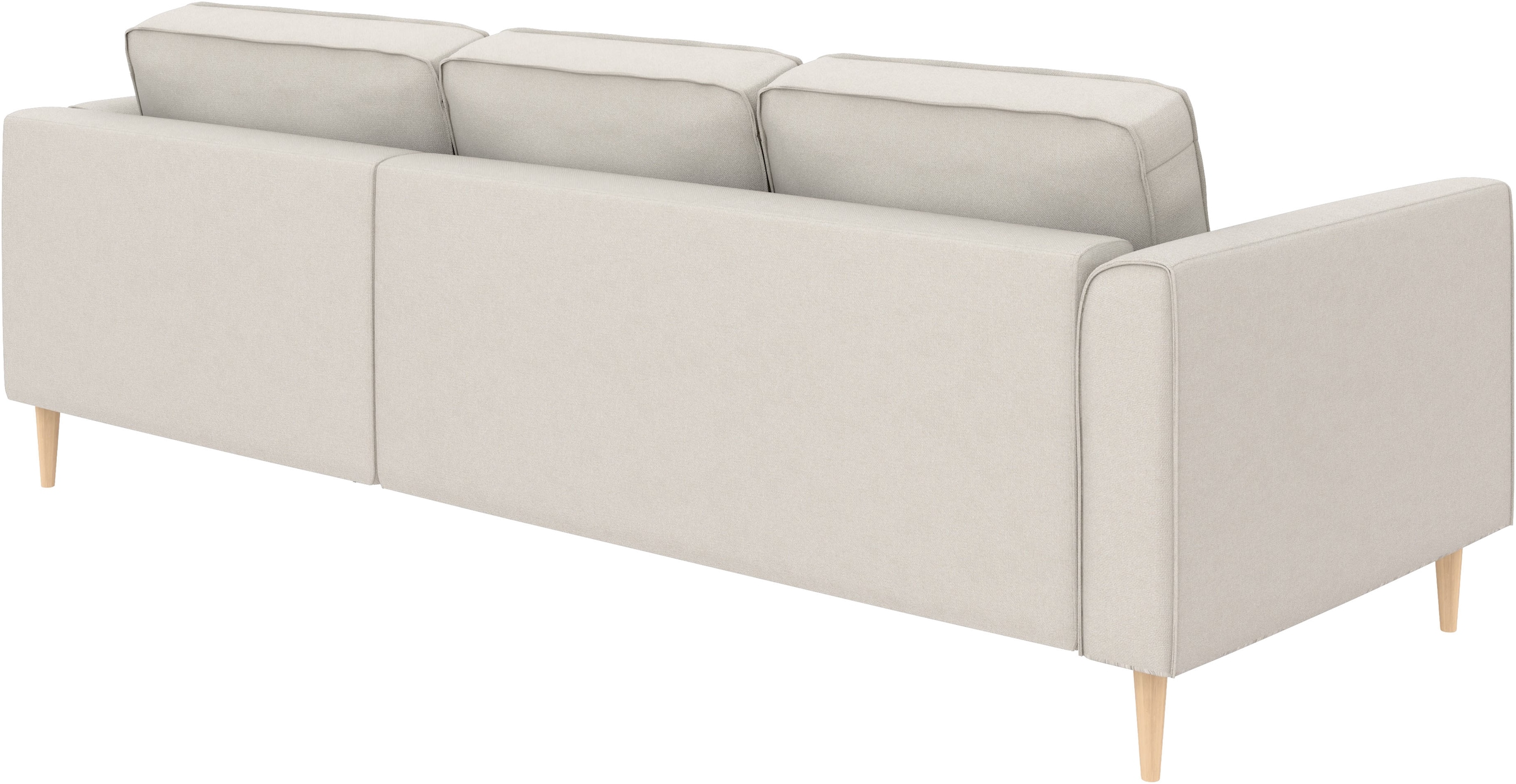 Home affaire Ecksofa »Booster, whlw. mit Schlaffunktion & Bettkasten, Fuß Buche lackiert« Recamiere beidseitig montierbar, L-Form, in Cord & Struktur, B: 232 cm
