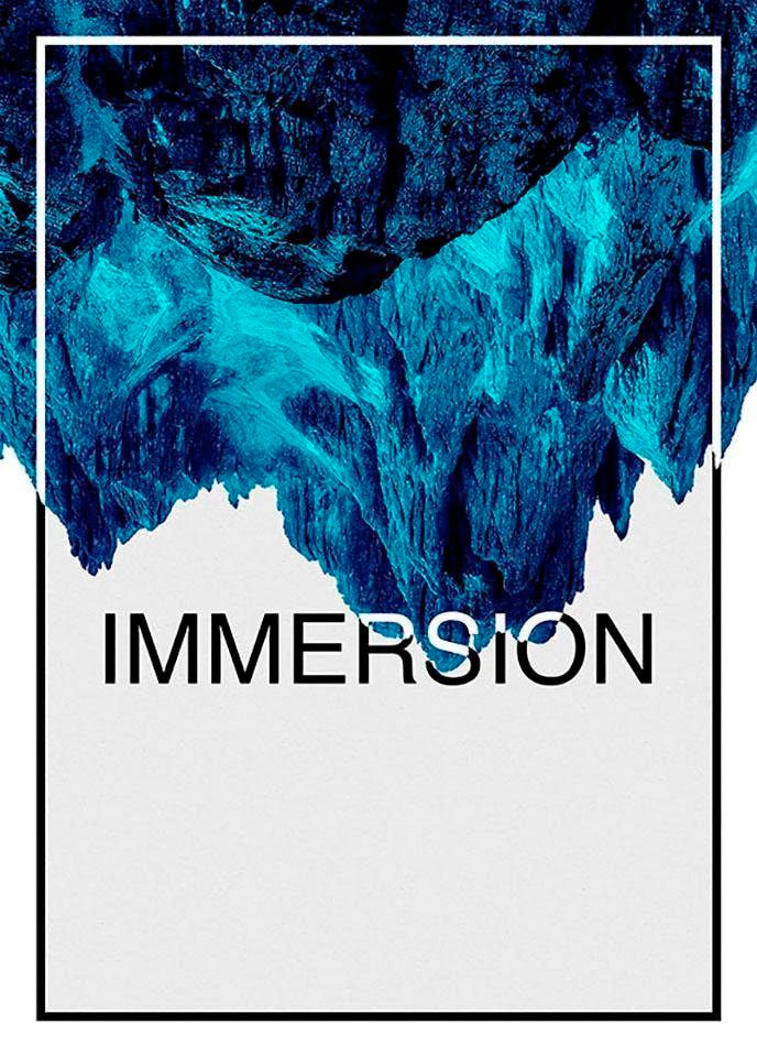 Komar Bild »Immersion Blue« Abstrakt | Sprüche & Texte 1 Stk. tlg. Wandbild zur Dekoration - ohne Rahmen
