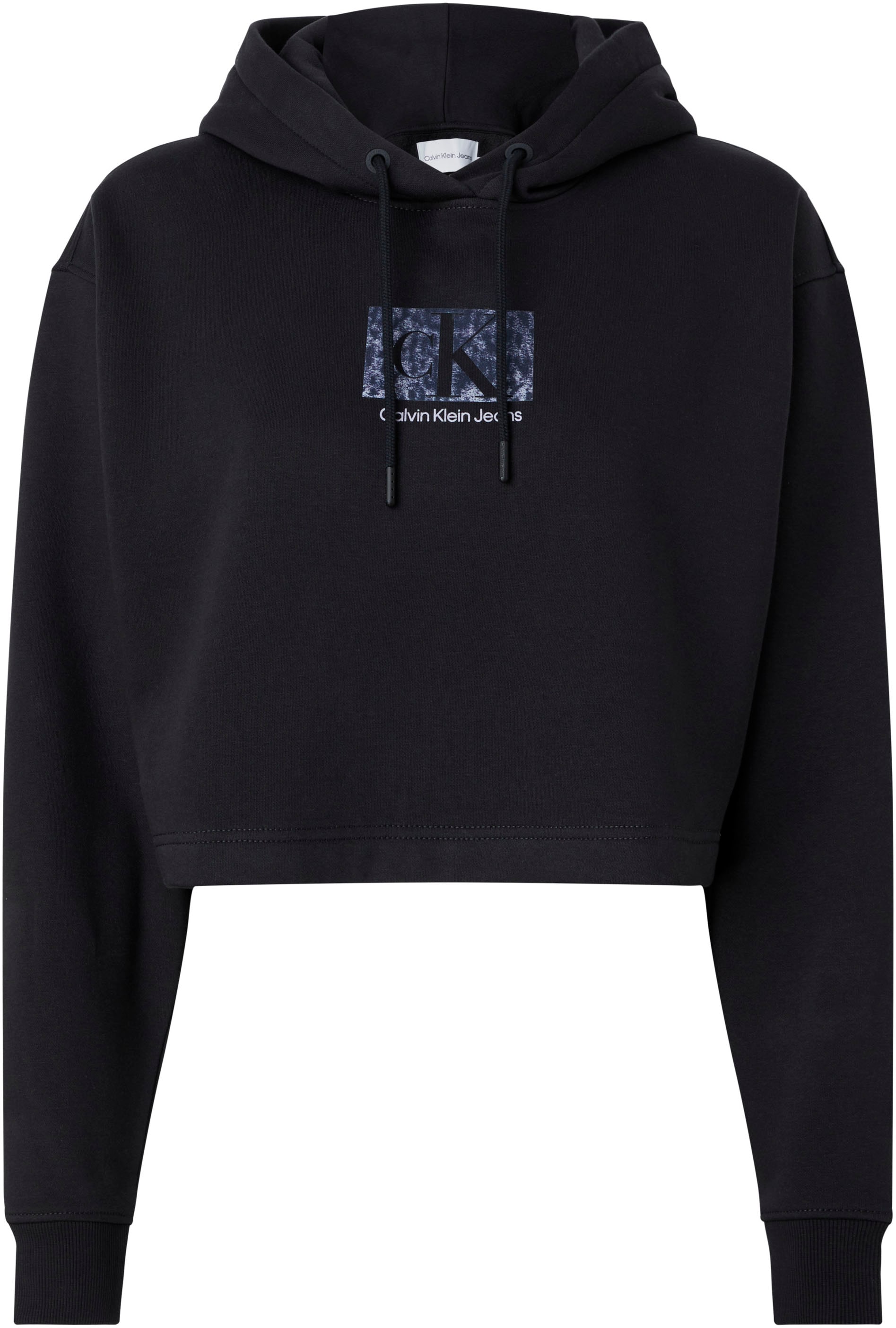 HOODIE« BOX »PRINTED Jeans CROPPED Klein bei Kapuzensweatshirt OTTO Calvin