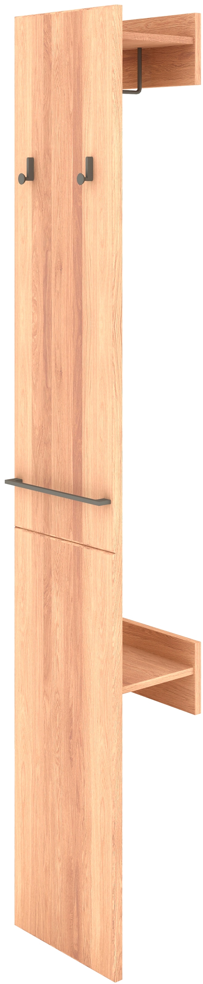 Musterring Garderobe »Sorrent, Garderobenpaneel, Wandregal, massiv Eiche«, (Flurgarderobe, B 38 / H 194 / T 23 cm), mit Ablage & Haken