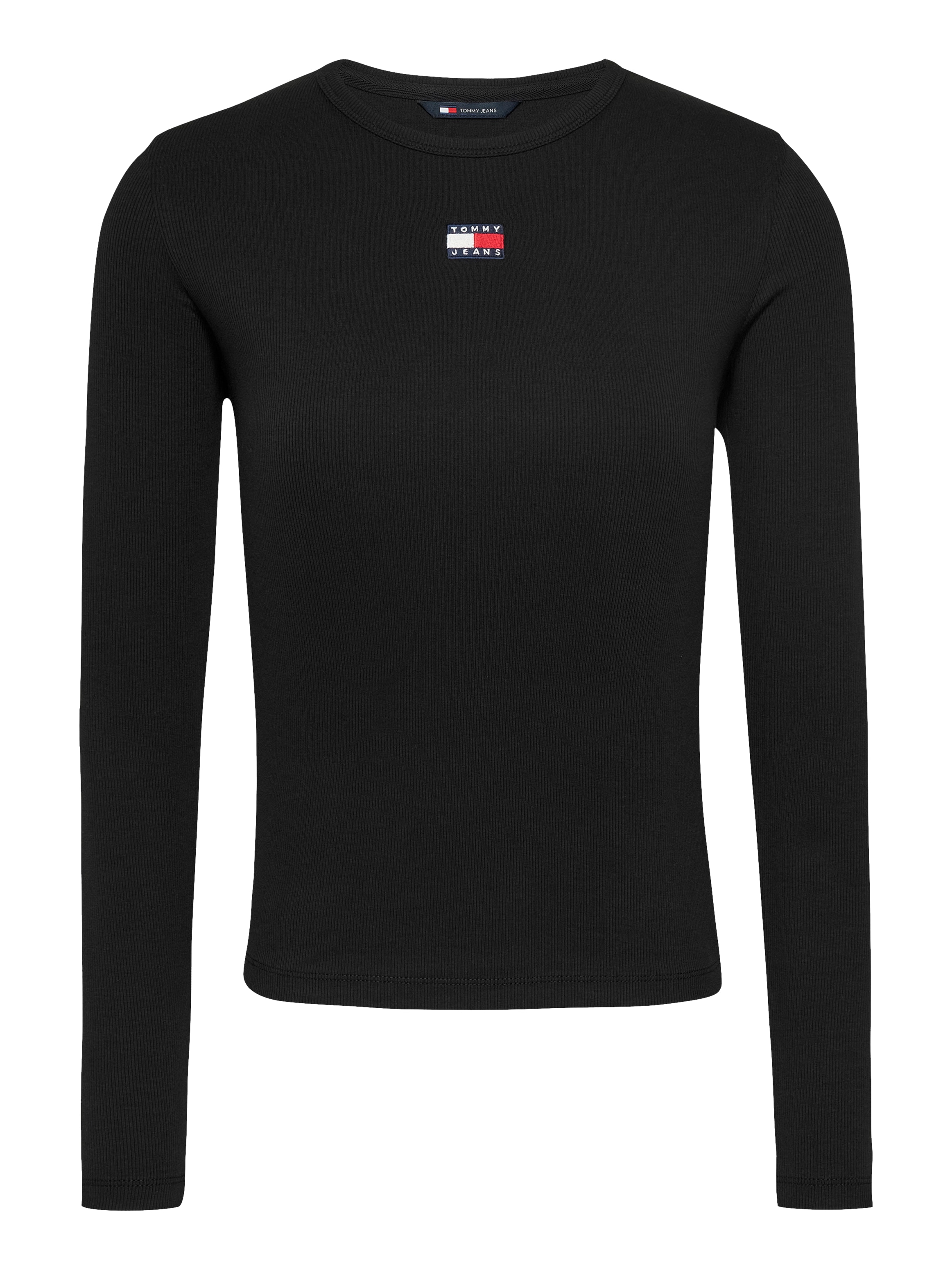 Tommy Jeans Curve Langarmshirt »TJW SLIM LS BADGE TEE EXT«, in Großen Größen, Badge, Langarm