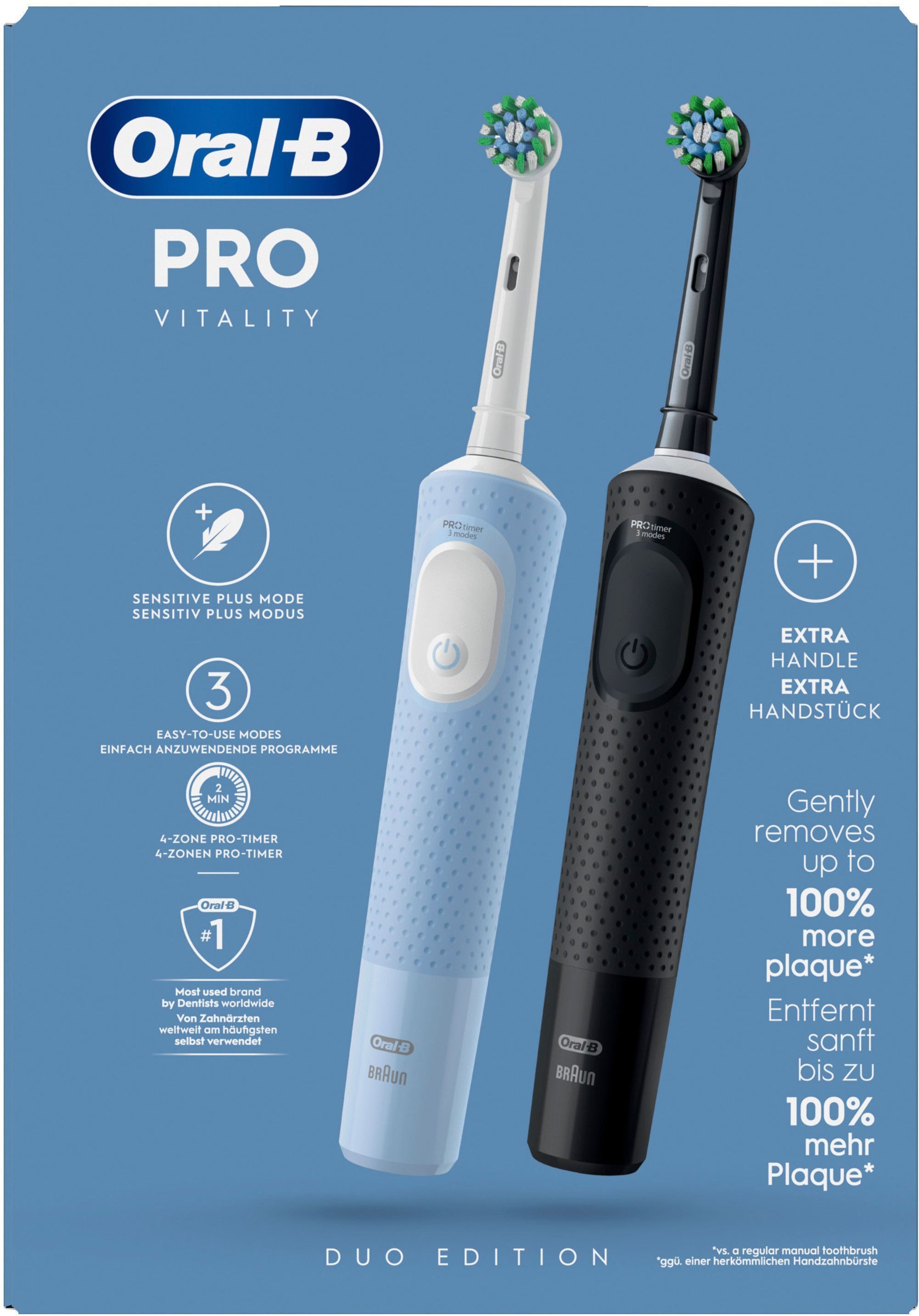 Oral-B Elektrische Zahnbürste »Vitality Pro Doppelpack« 2 Stk. Aufsteckbürsten Indikator-Borsten