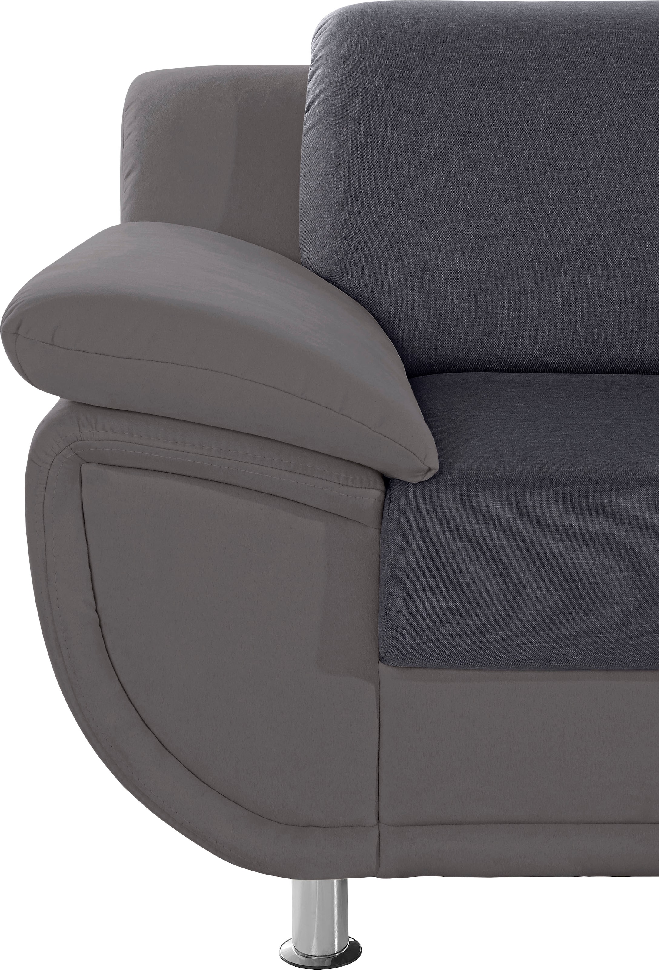 TRENDMANUFAKTUR Ecksofa »Rondo 3, zeitlos und bequem, Materialmix, breite Armlehnen, L-Form« wahlweise mit Federkern für mehr Komfort, wahlweise mit Bettfunktion