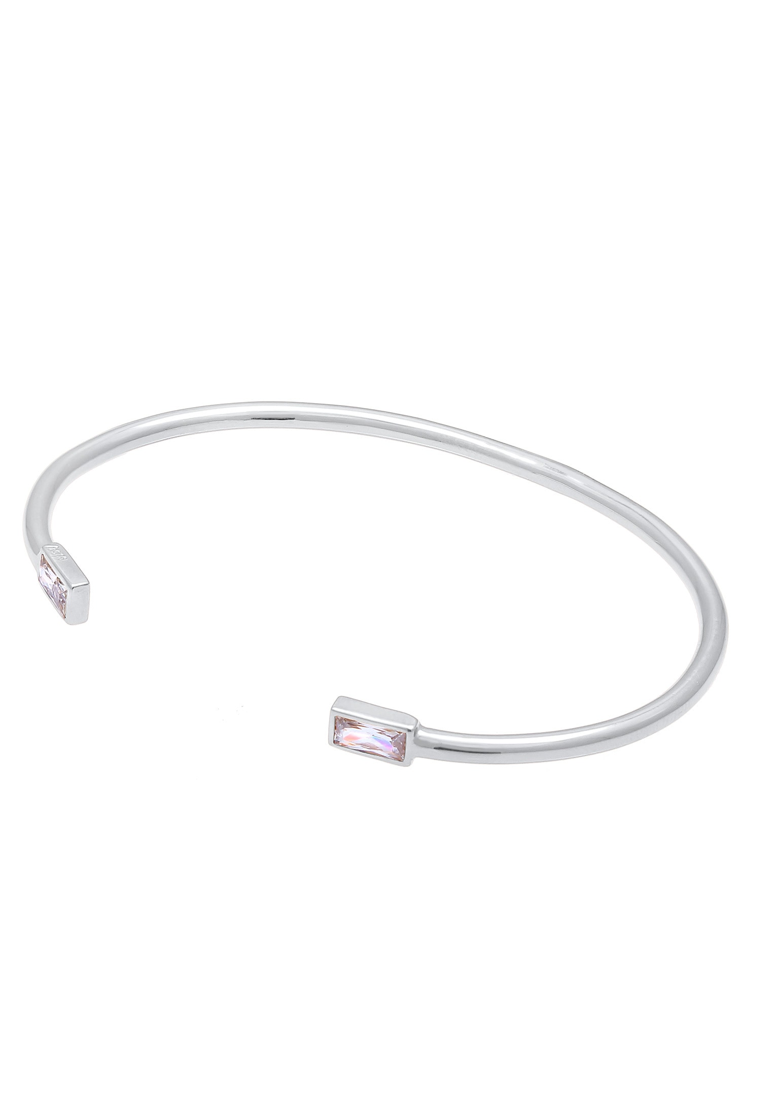Elli Armreif »Armband Armreif Offen Zirkonia Rechteck 925 Silber«