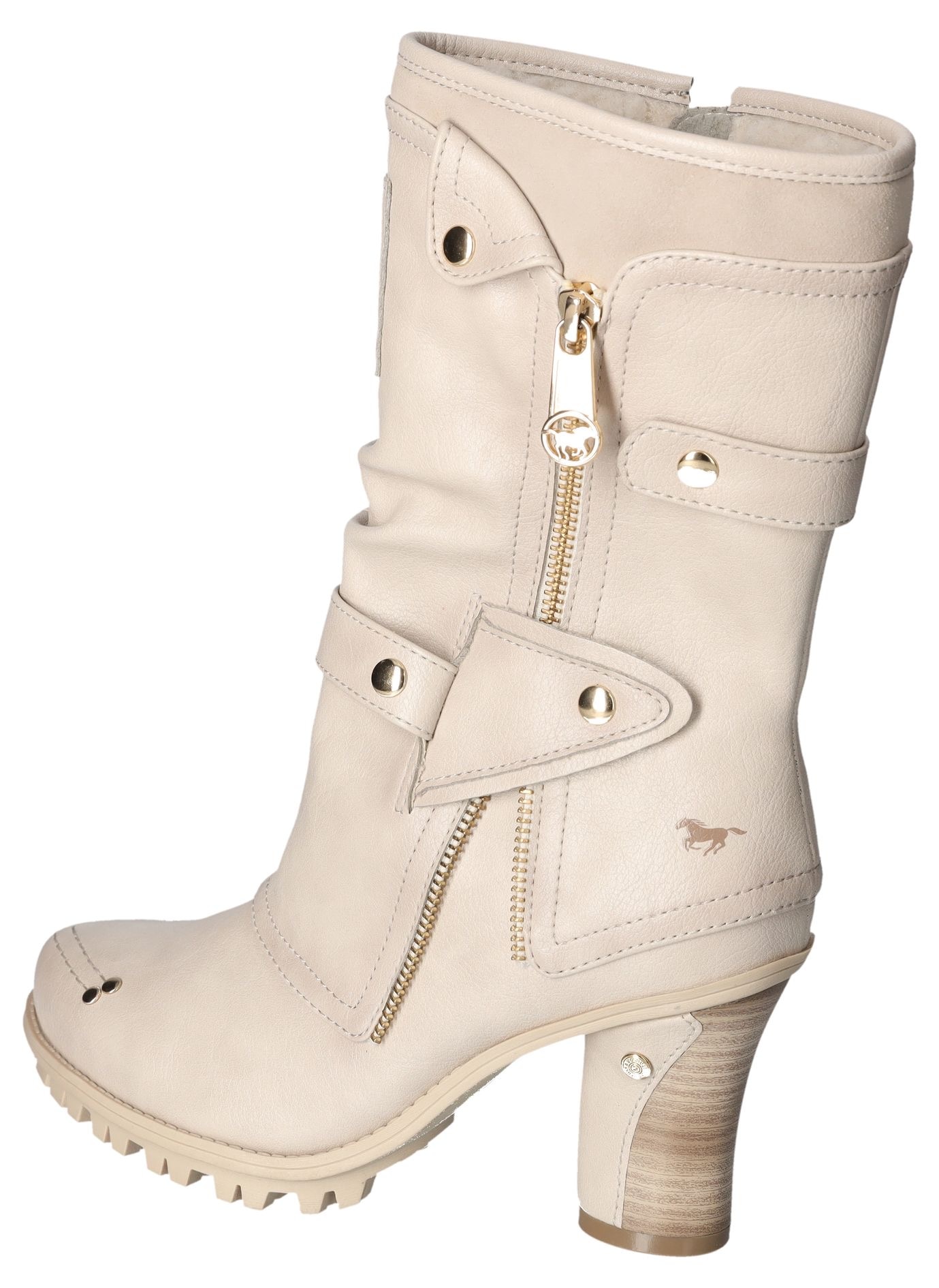 Mustang Shoes Winterstiefel, Absatzstiefel, Reißverschluss, mit trendigen Details