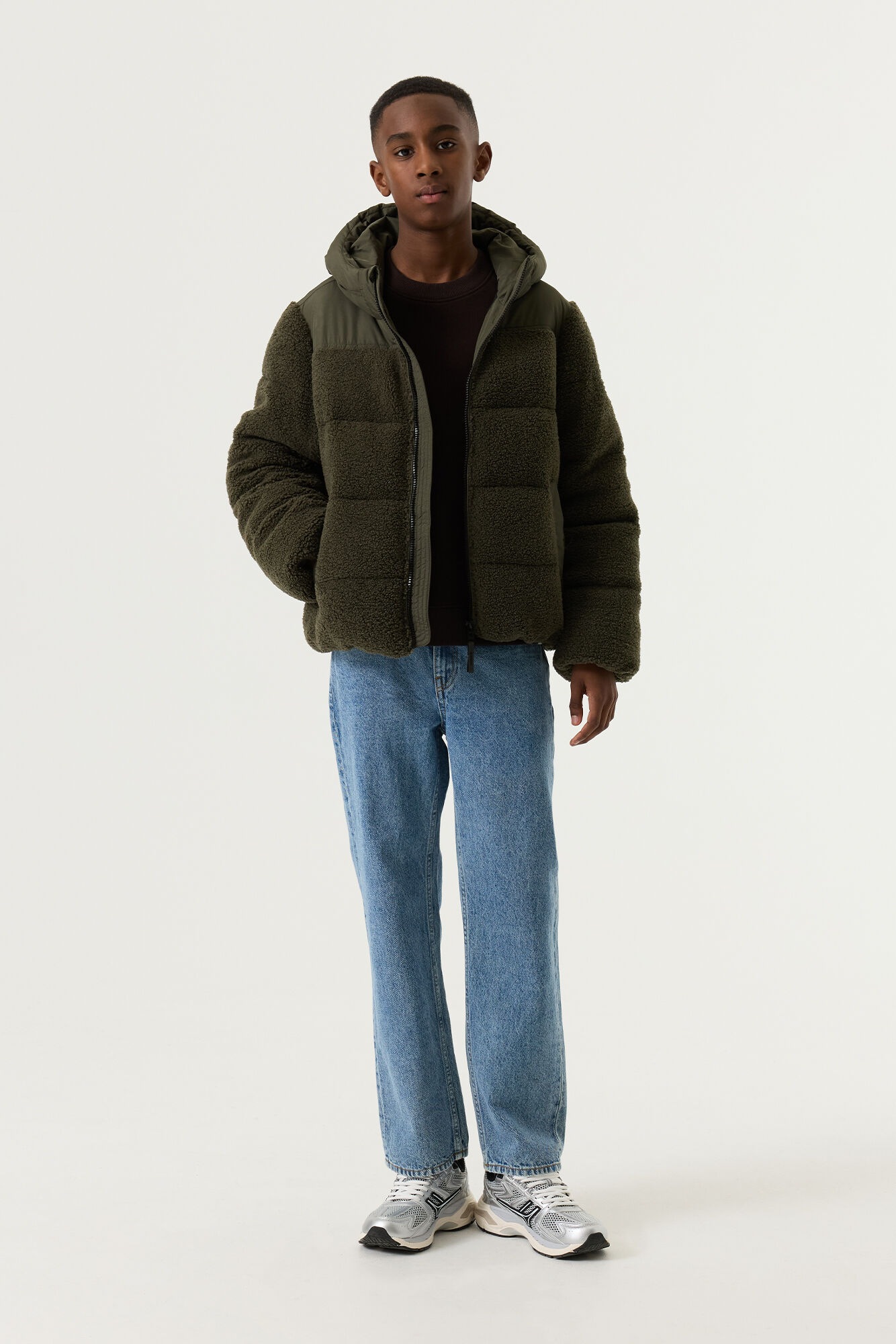 Garcia Steppjacke mit Kapuze mit Teddy-Fell for Boys