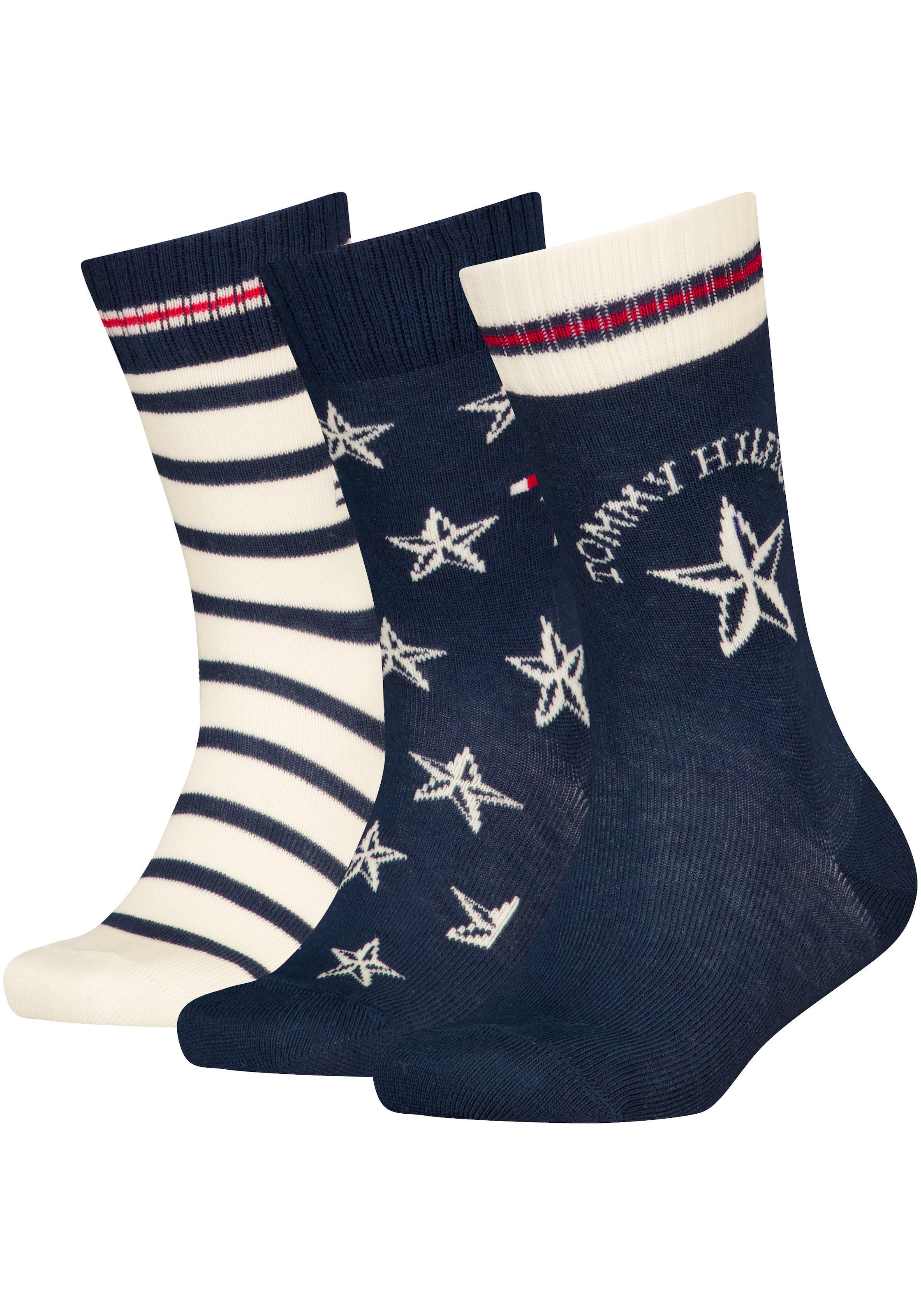 Tommy Hilfiger Socken, (3 Paar), mit auffälliger Musterung