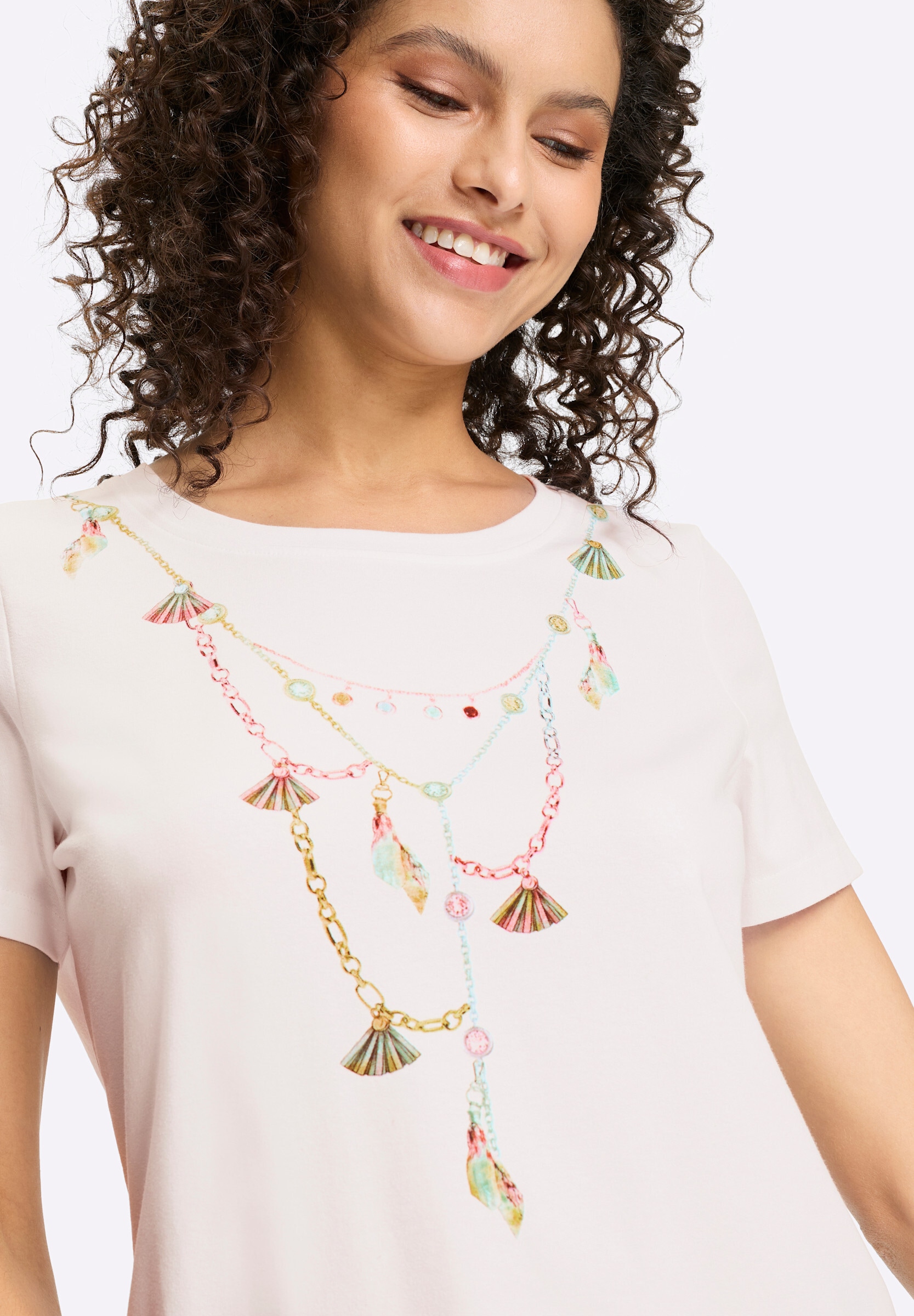 heine T-Shirt »T-Shirt Kurzarmshirt mit Ketten-Print«