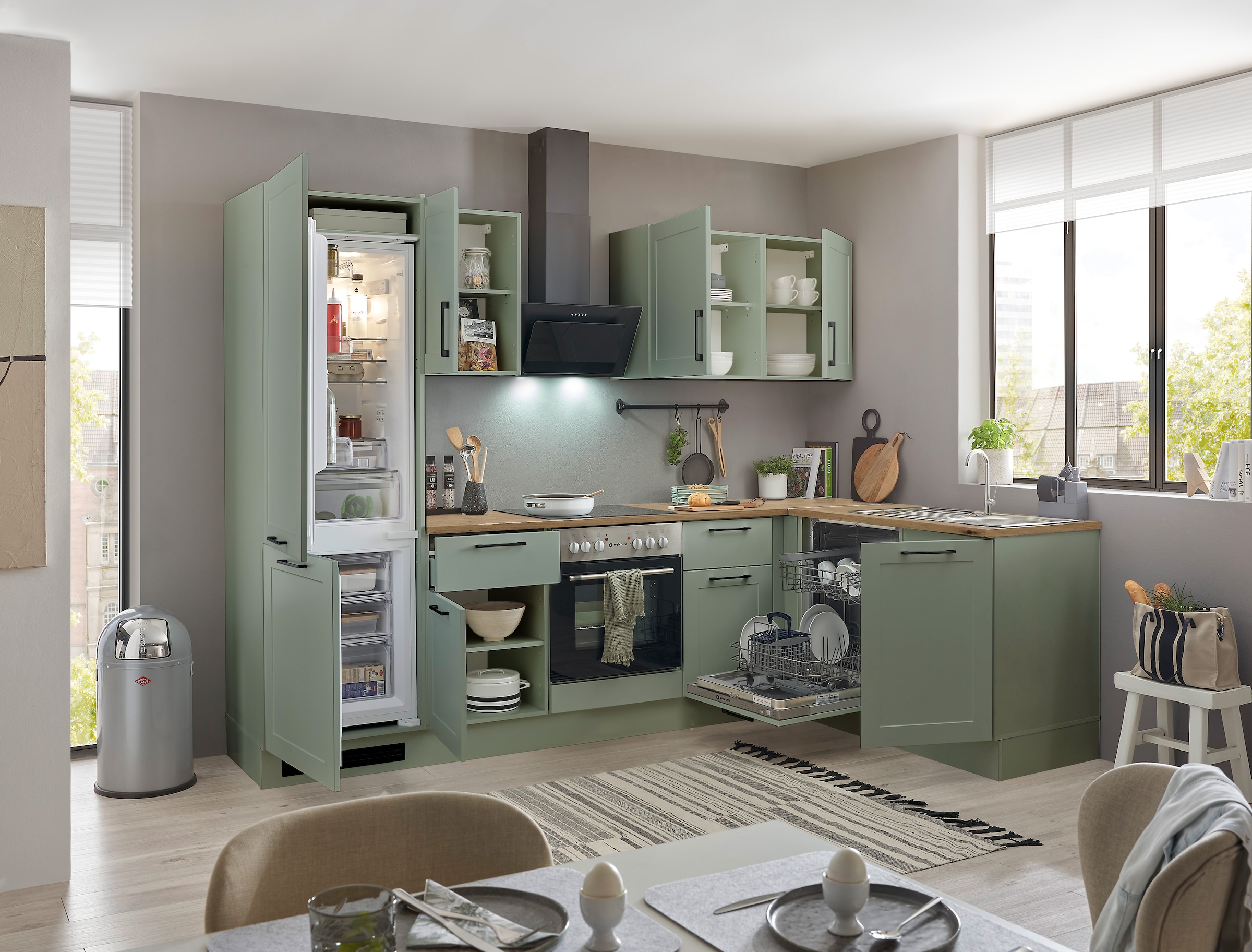 BASIC by Balculina Winkelküche »Marsi« Stellmaße 280x175 cm, wahlweise mit E-Geräten, mit Soft-Close-Funktion