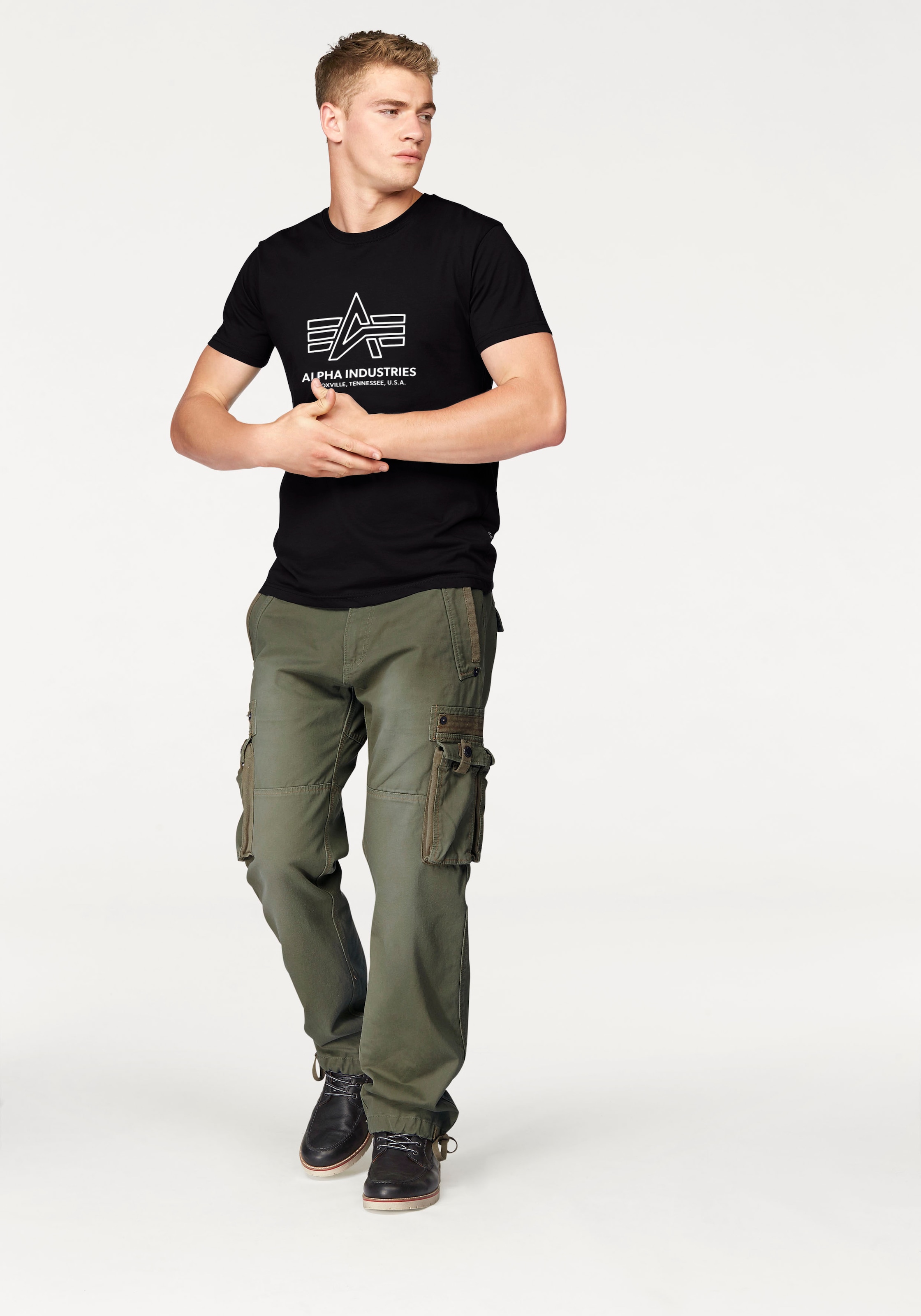 Alpha Industries Rundhalsshirt »Logo Print T«