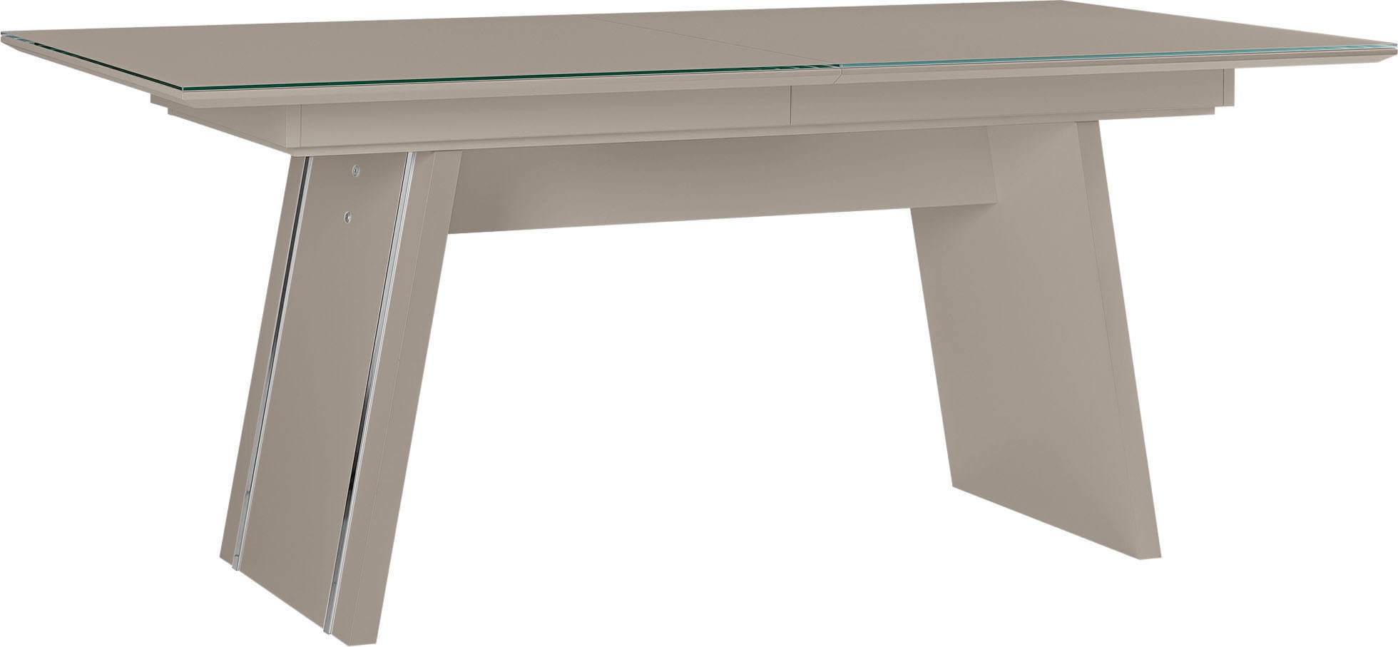 LEONARDO Esstisch »Cube«, mit Sicherheitsglas und edlem MDF Holz, Breite 160-240 cm