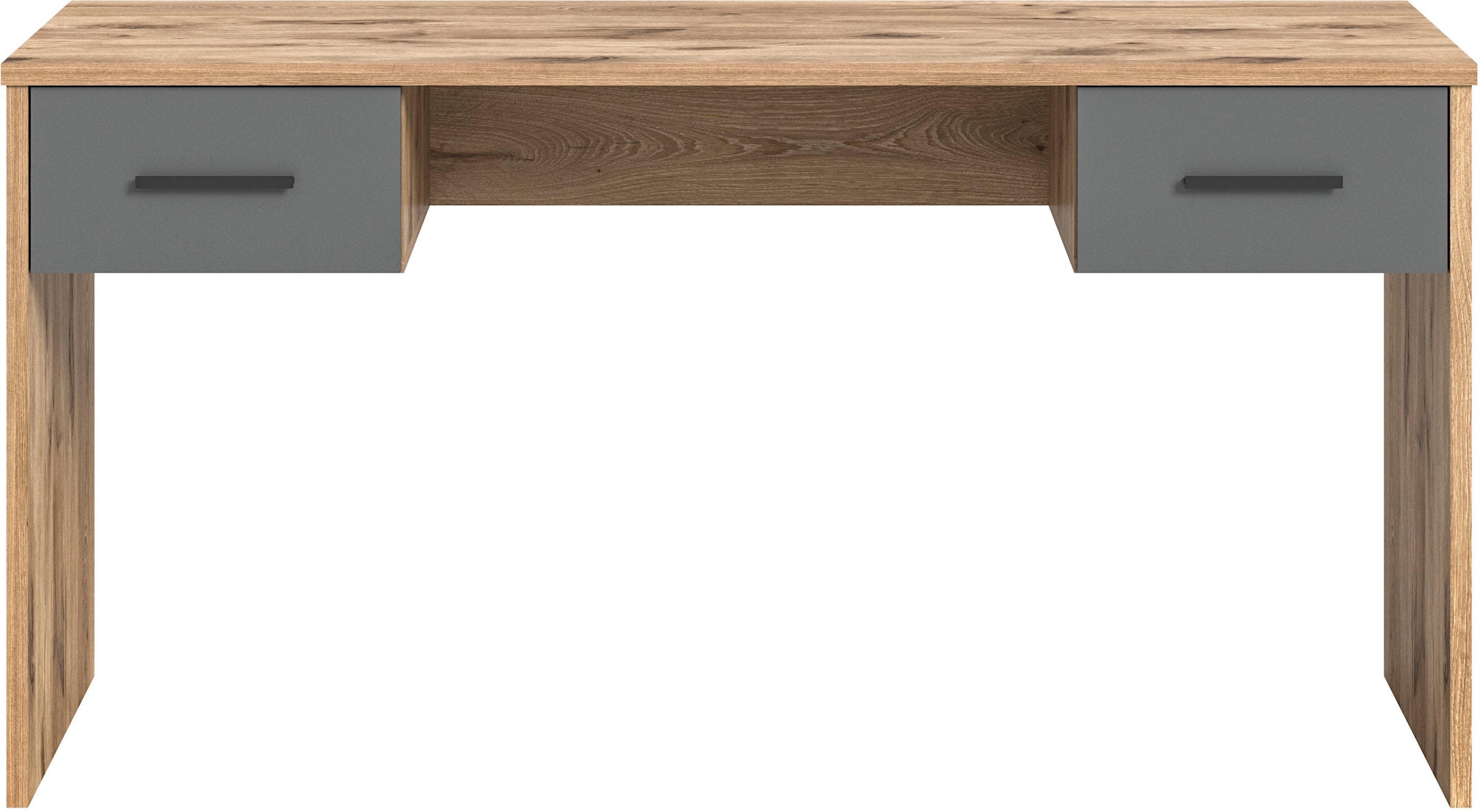 Schreibtisch »Riga, Breite 150cm, in Nox Oak Nachbildung und Basalt grau«, Bürotisch,...