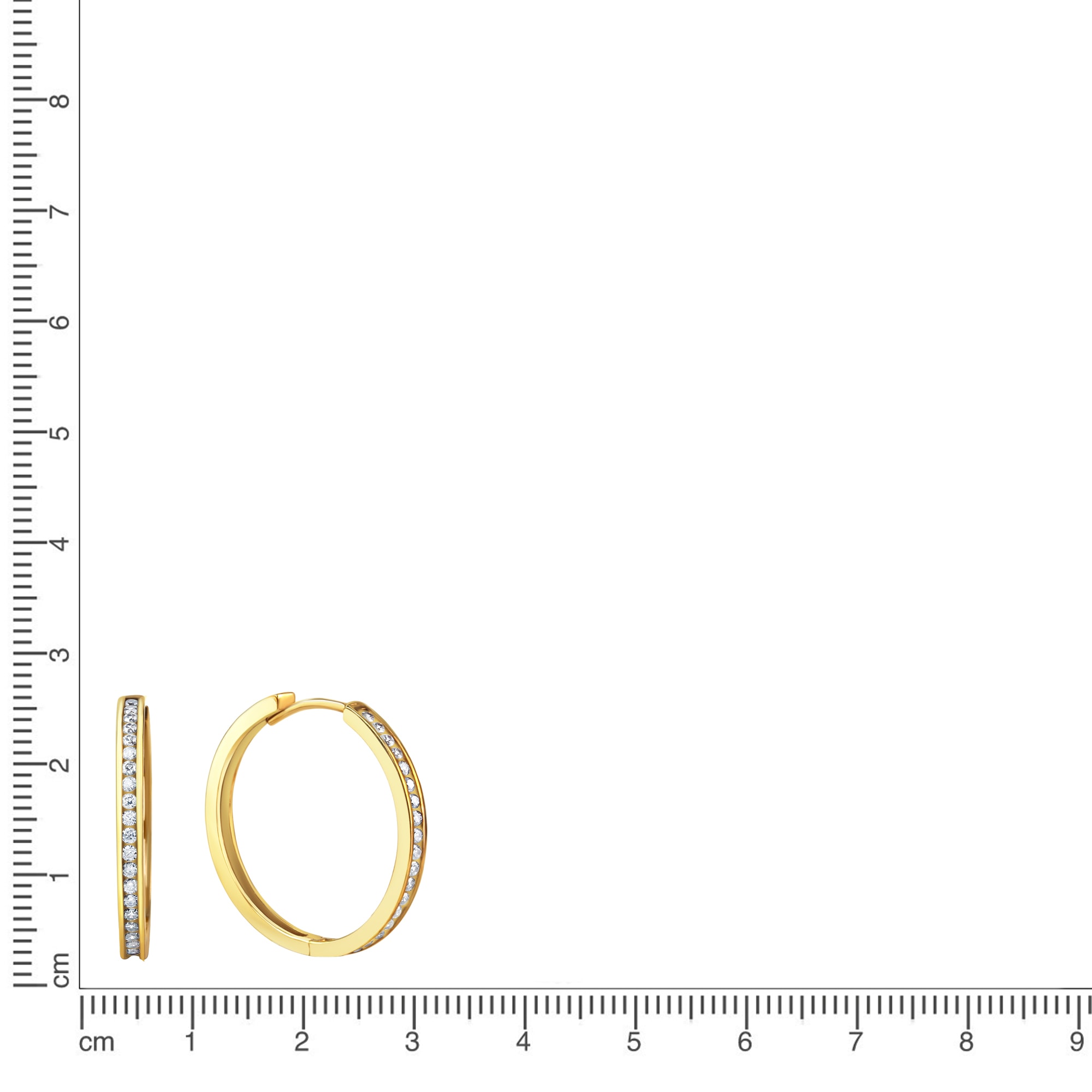 Firetti Paar Creolen »Schmuck Geschenk Gold 375 Ohrschmuck Ohrringe Memoire« mit Zirkonia (synth.)