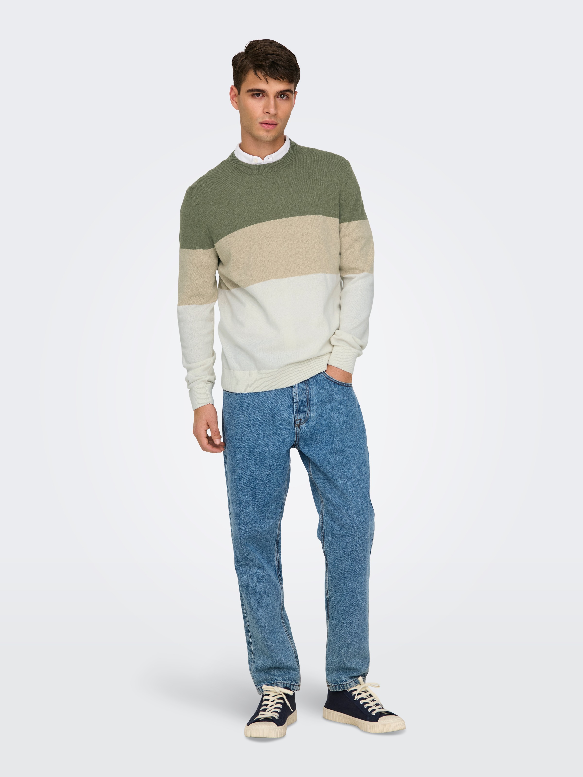 ONLY & SONS Rundhalspullover »ONSREX LIFE REG 12 CREW KNIT«