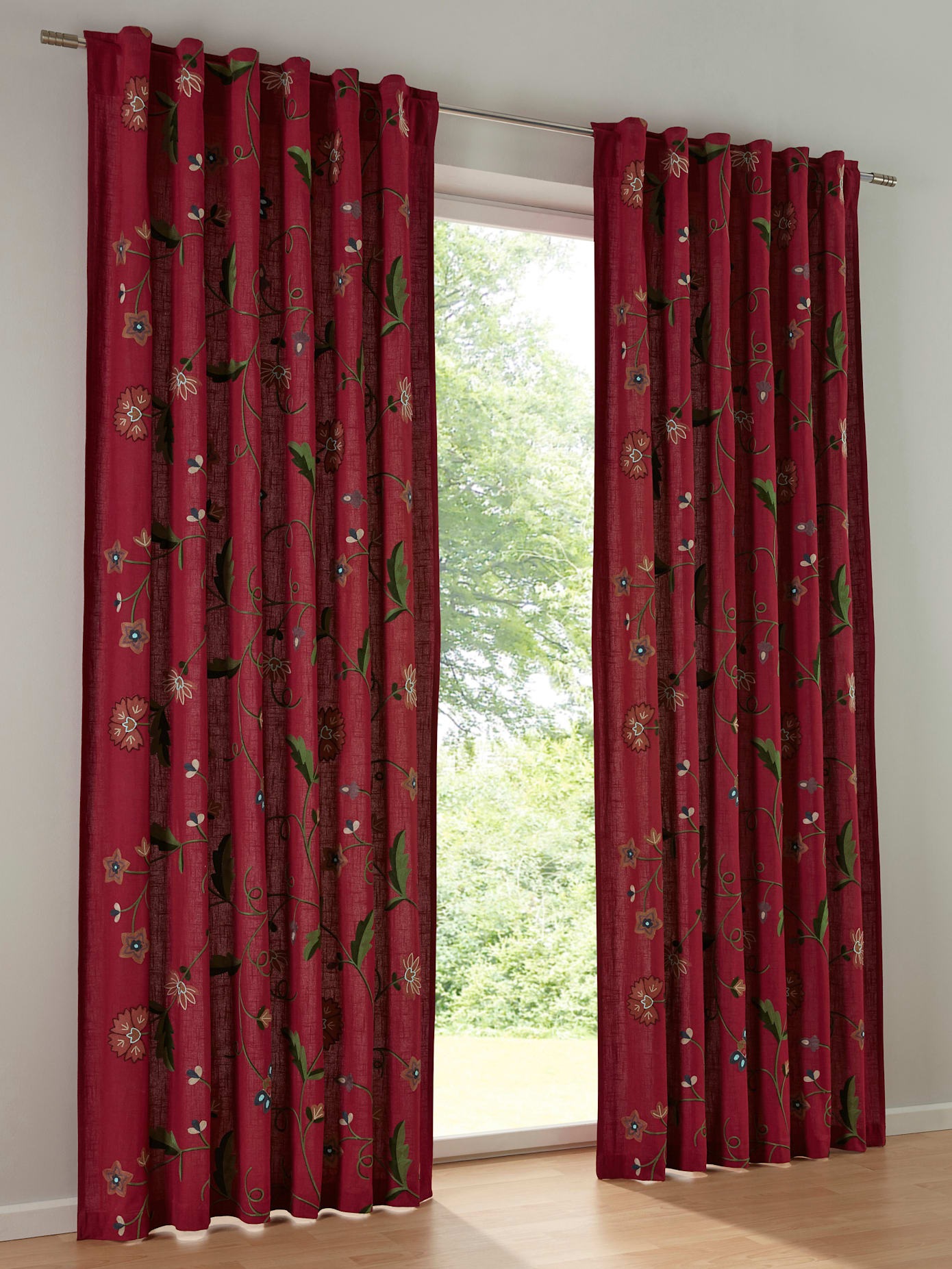 Heine Home Vorhang Schlaufen 1 Stk. tlg. in rot