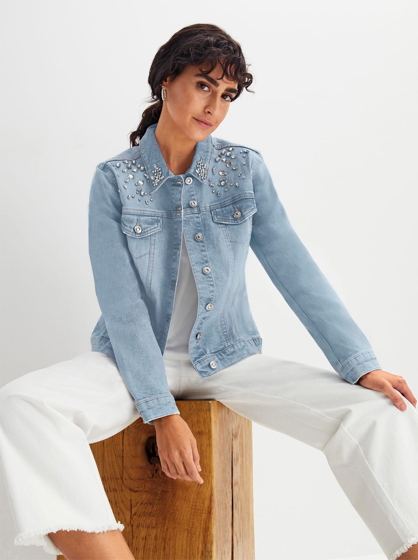 creation L Jeansjacke ohne Kapuze