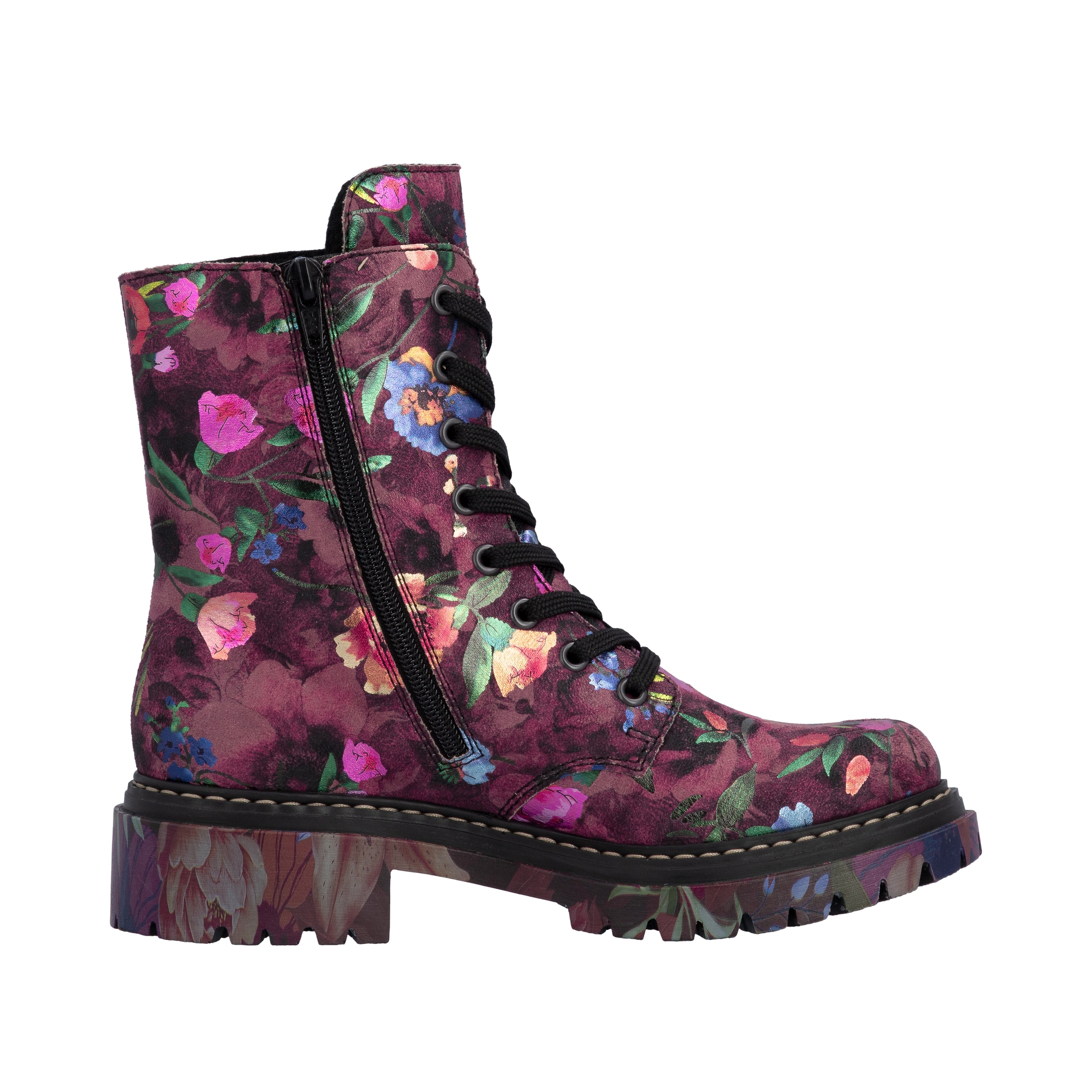 Rieker Schnürboots  Schnürstiefelette, Profilsohle, in veganer Verarbeitung