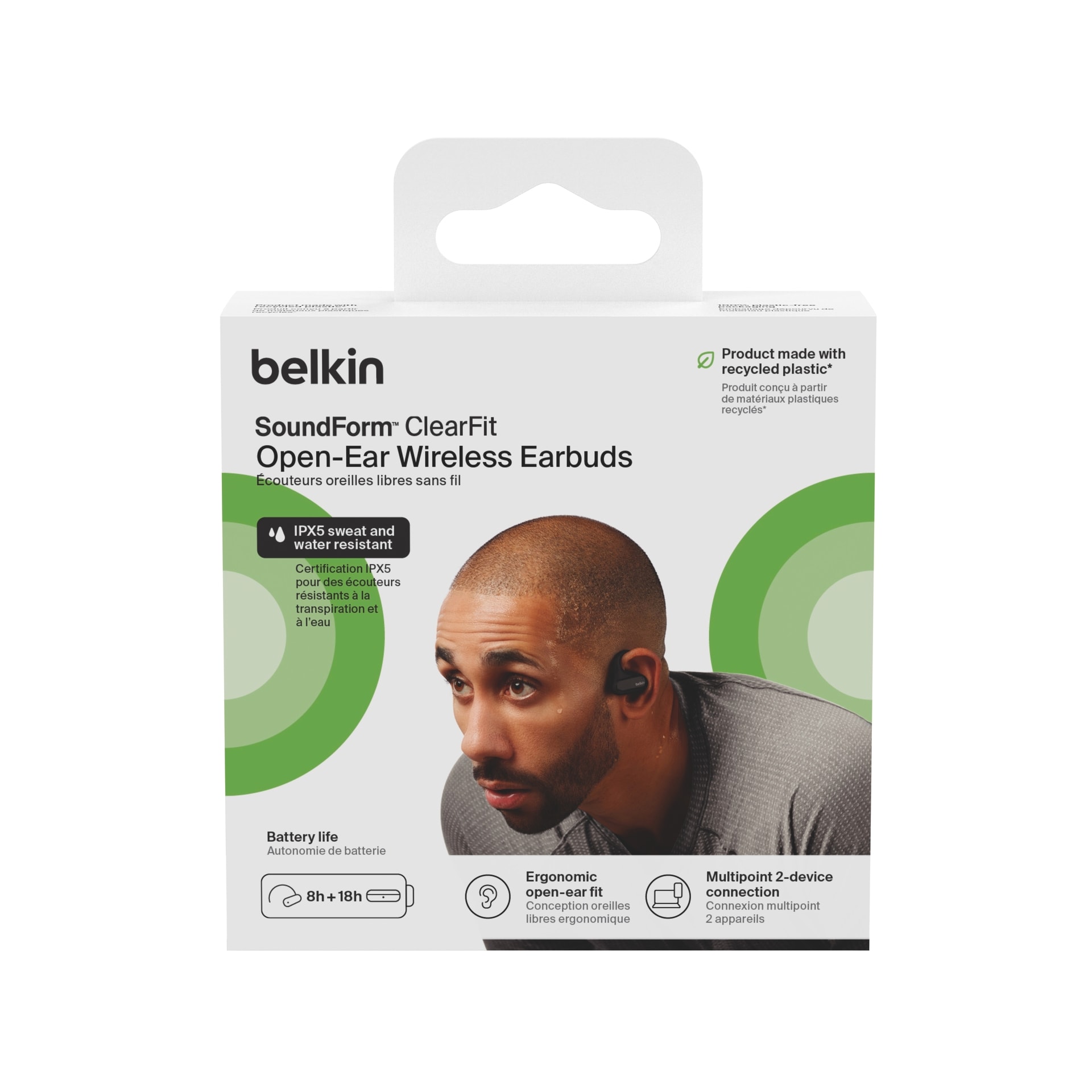 Belkin Open-Ear-Kopfhörer »SoundForm ClearFit« A2DP Bluetooth | AVRCP Bluetooth Freisprechfunktion | Multi-Point-Verbindung | Noise-Cancelling
